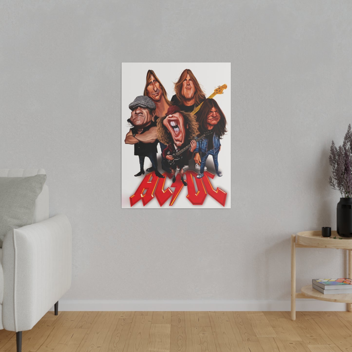 ACDC and Angus Young Rockin' Caricatures - Canvas