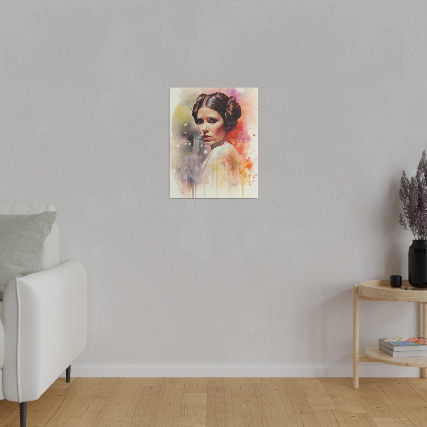 Star Wars Princess Leia Watercolor Canvas: Rebel Spirit