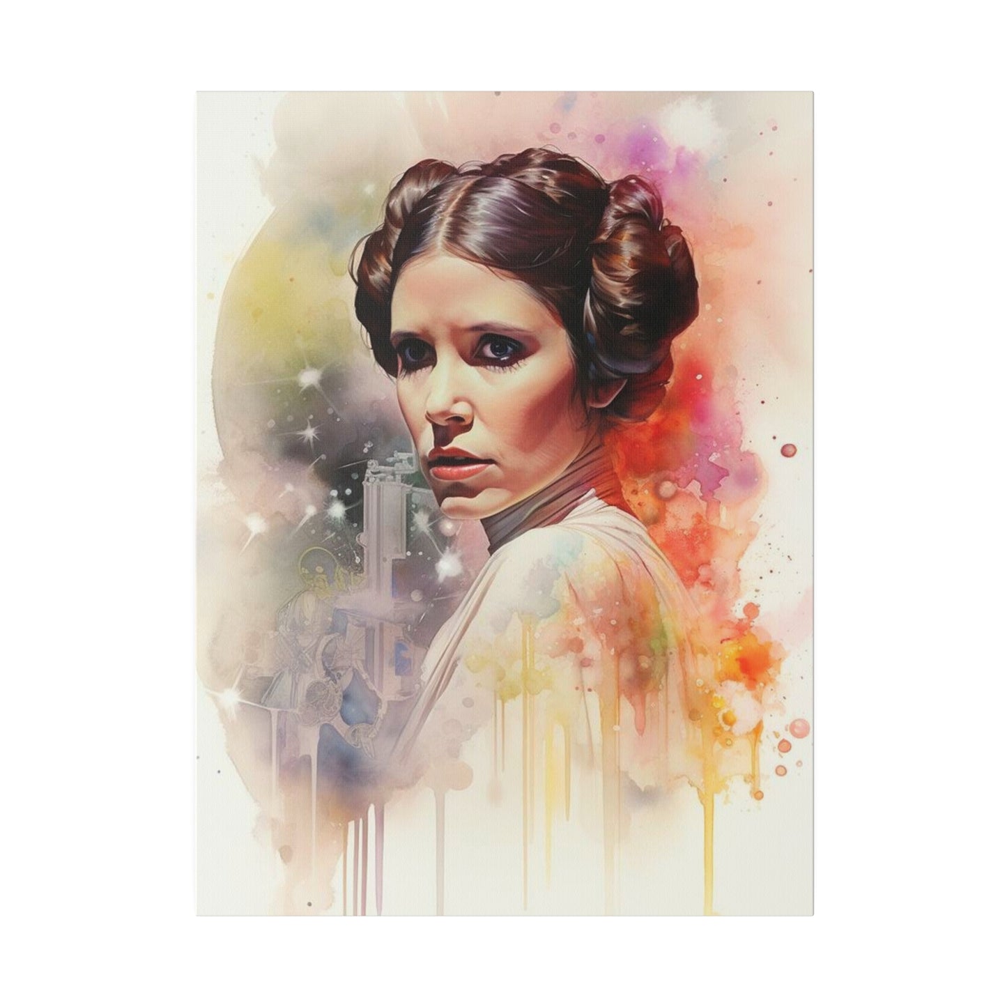 Star Wars Princess Leia Watercolor Canvas: Rebel Spirit