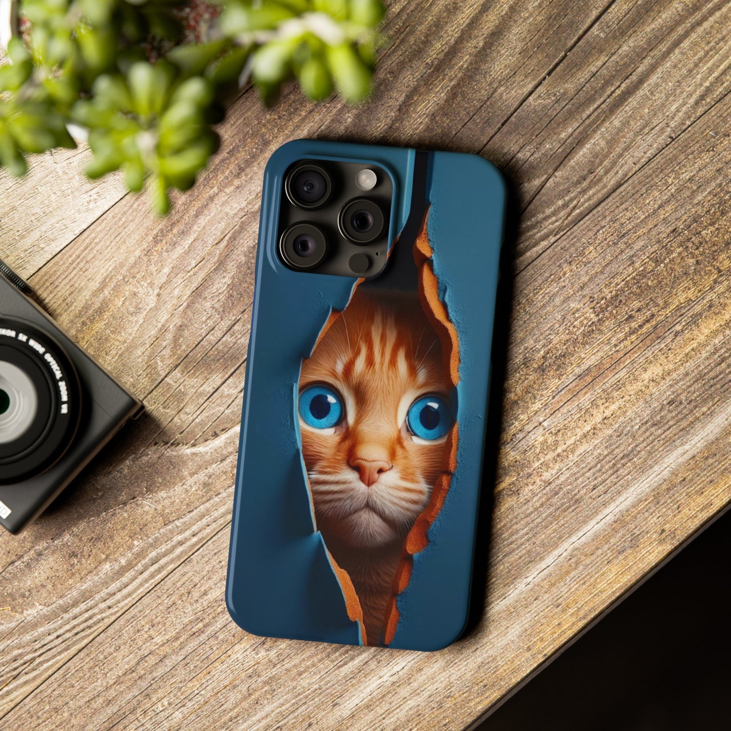 Curious Cat iPhone Cases: Peek-a-Boo Edition - Iphone 15, 14, 13, 12.