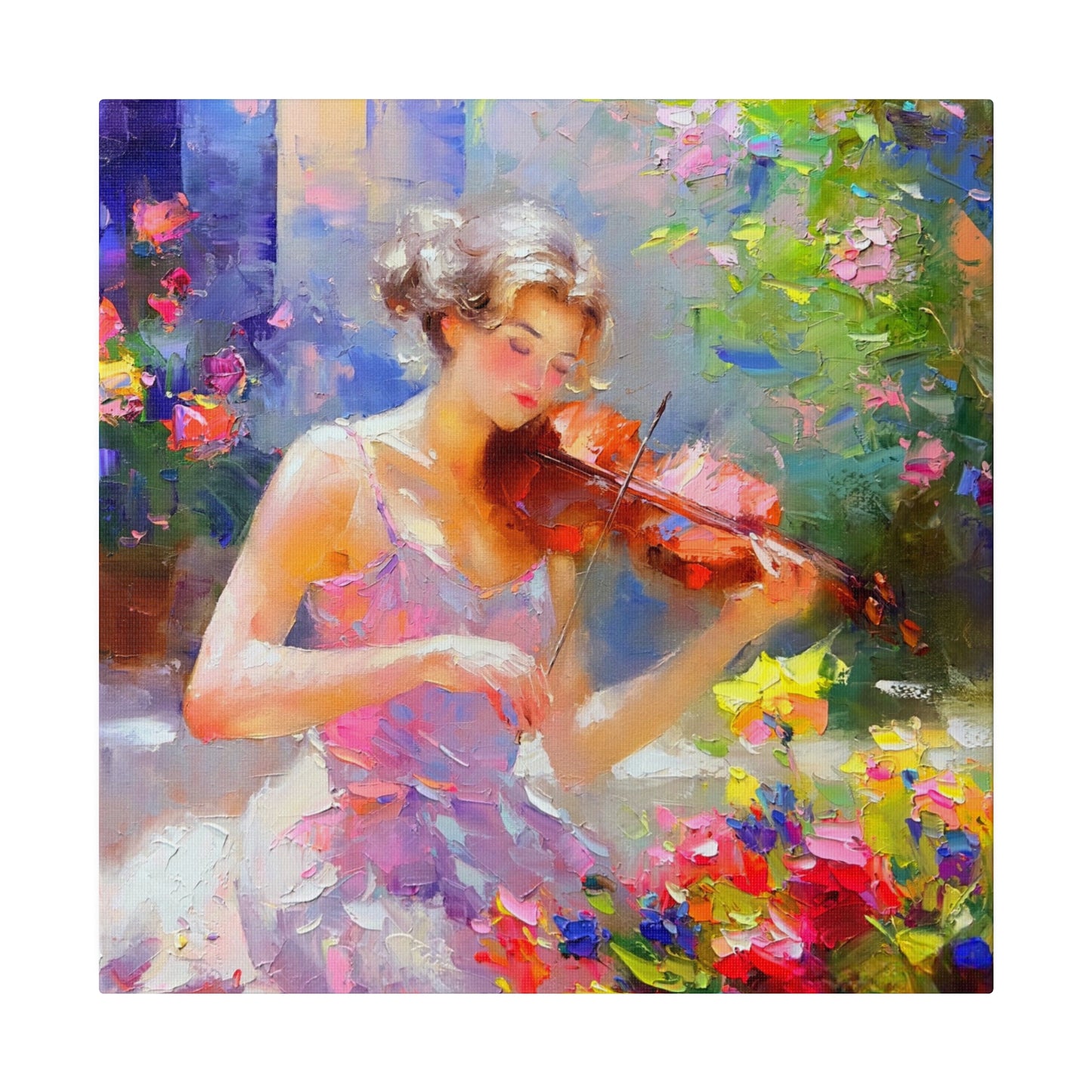 Melodies for Blooms: A Serenade of Nature - Canvas
