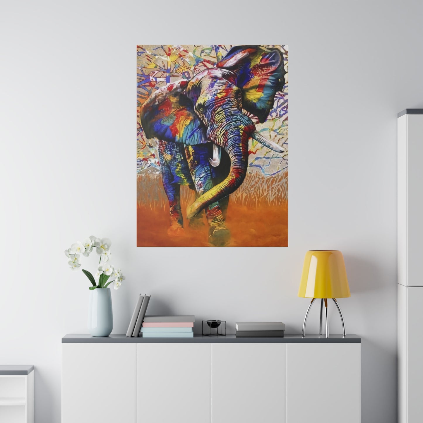 Colorful Elephant Majesty Art - Canvas