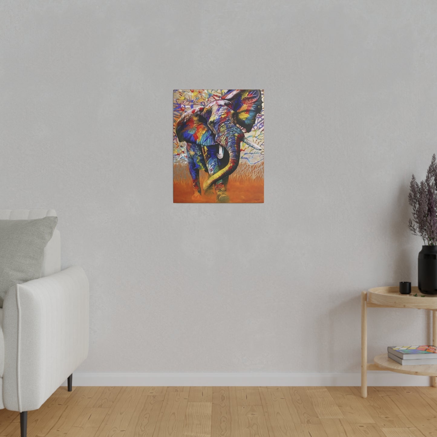 Colorful Elephant Majesty Art - Canvas