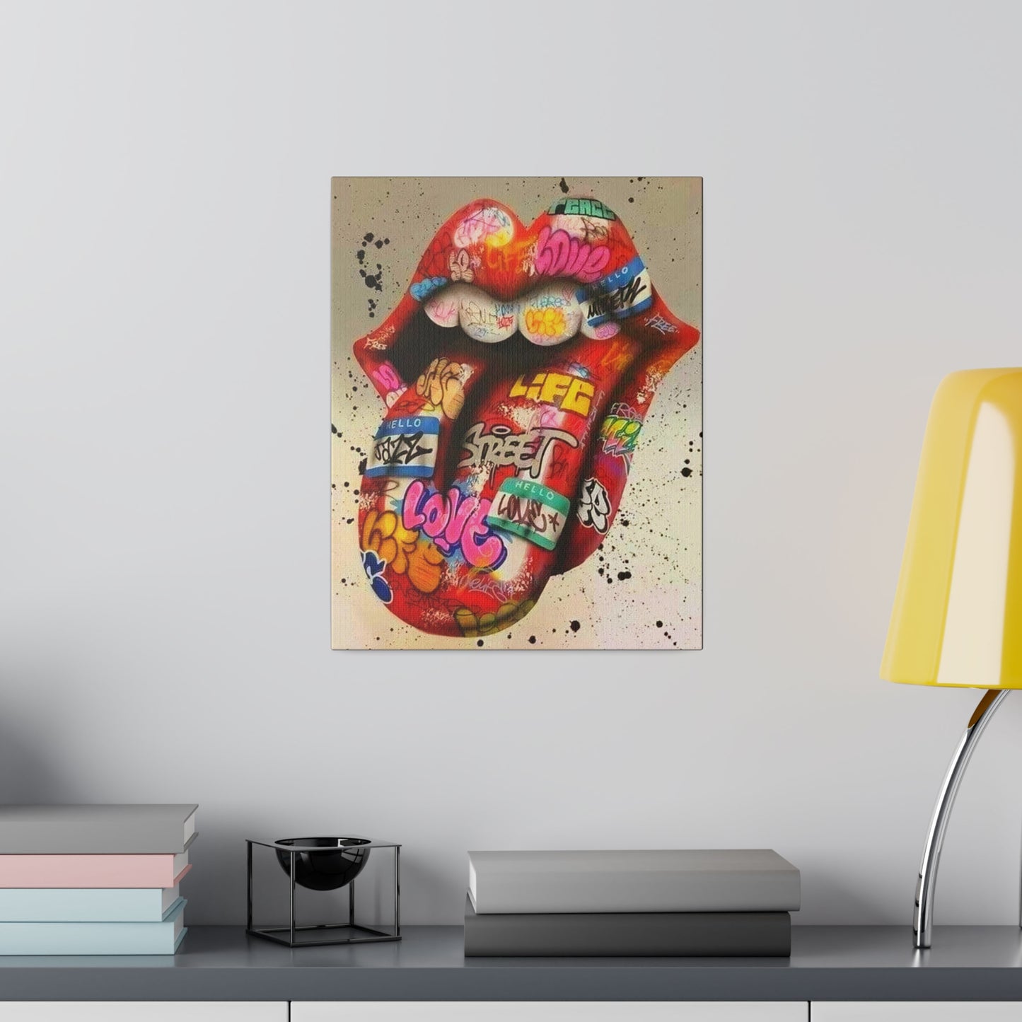 Rolling Stones Tongue Logo - Canvas