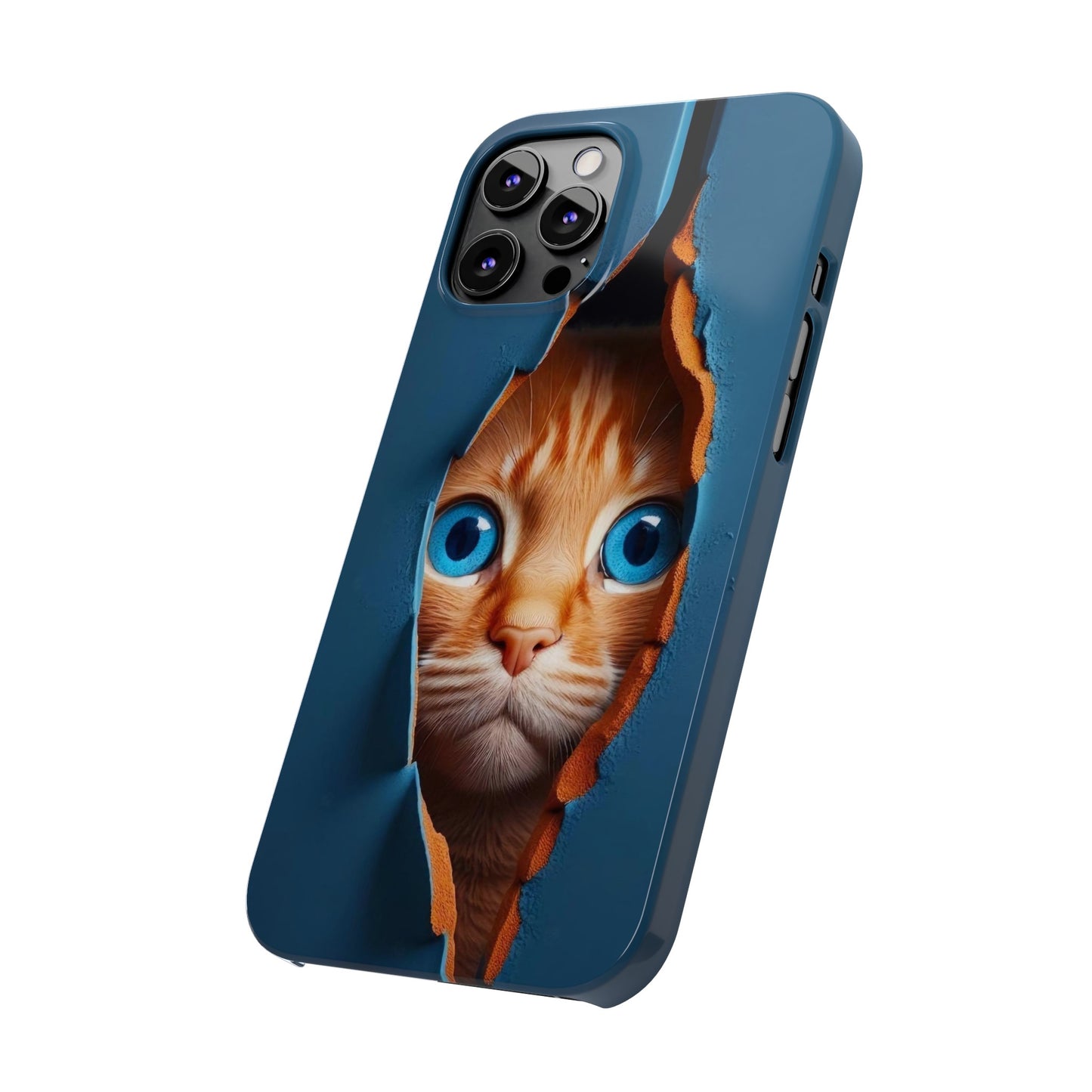 Curious Cat iPhone Cases: Peek-a-Boo Edition - Iphone 15, 14, 13, 12.