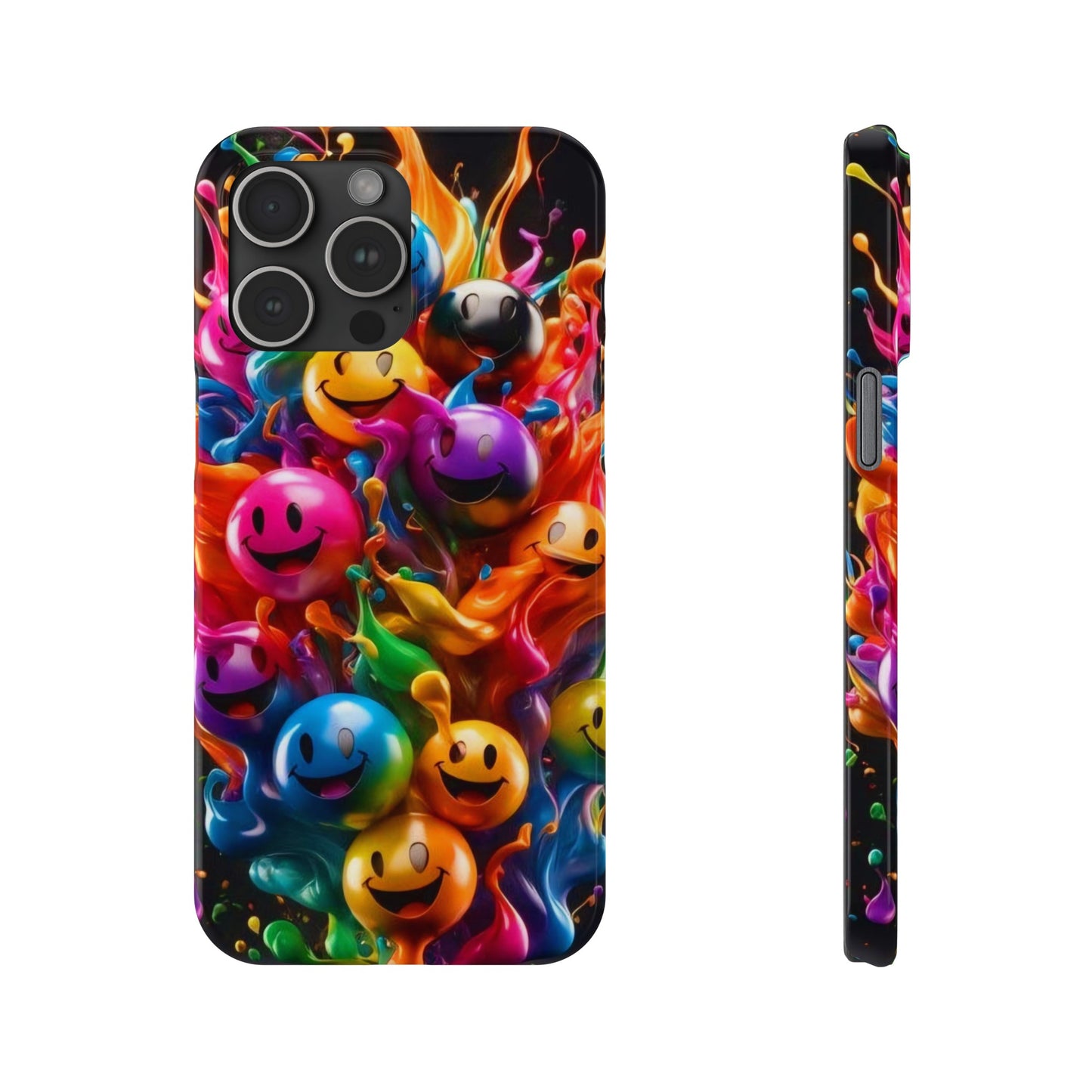 Colorful Emoji" iPhone Cases for iPhone Models 15, 14, 13, 12