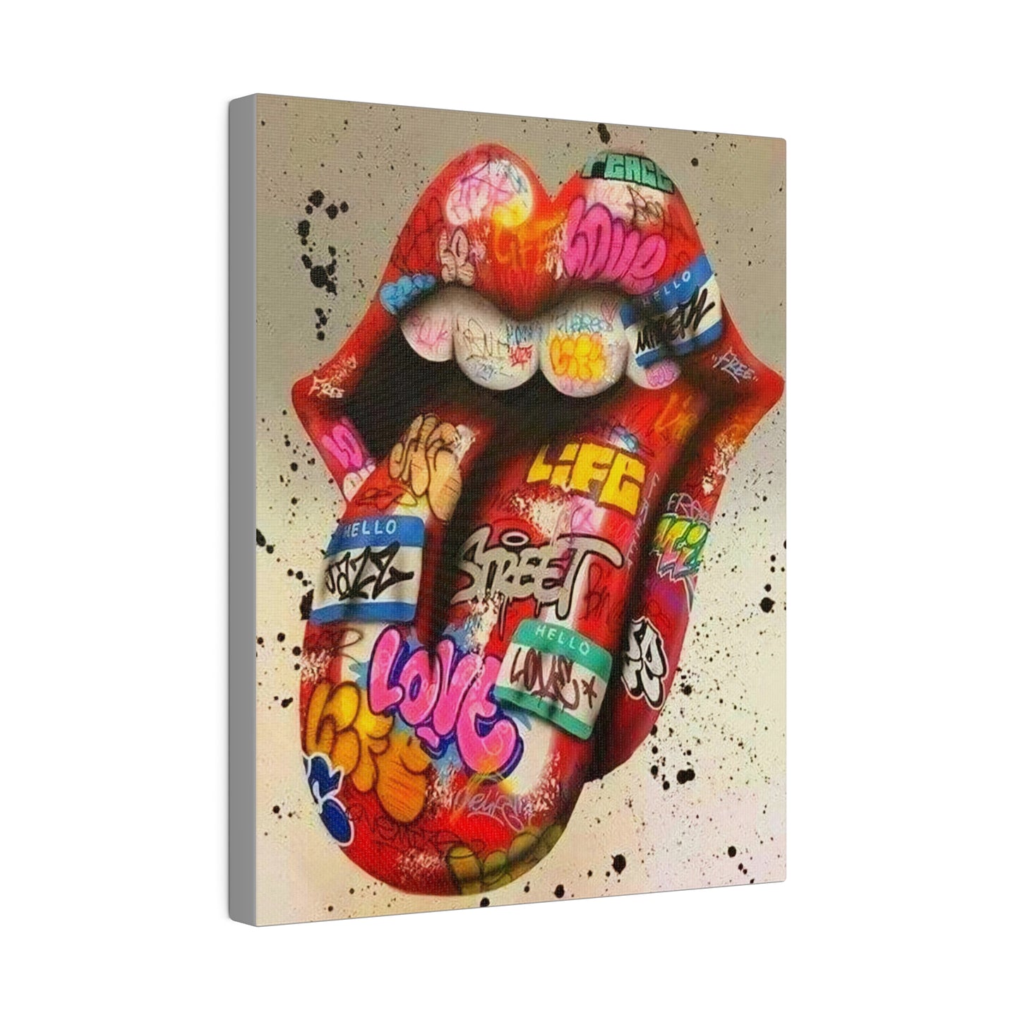 Rolling Stones Tongue Logo - Canvas