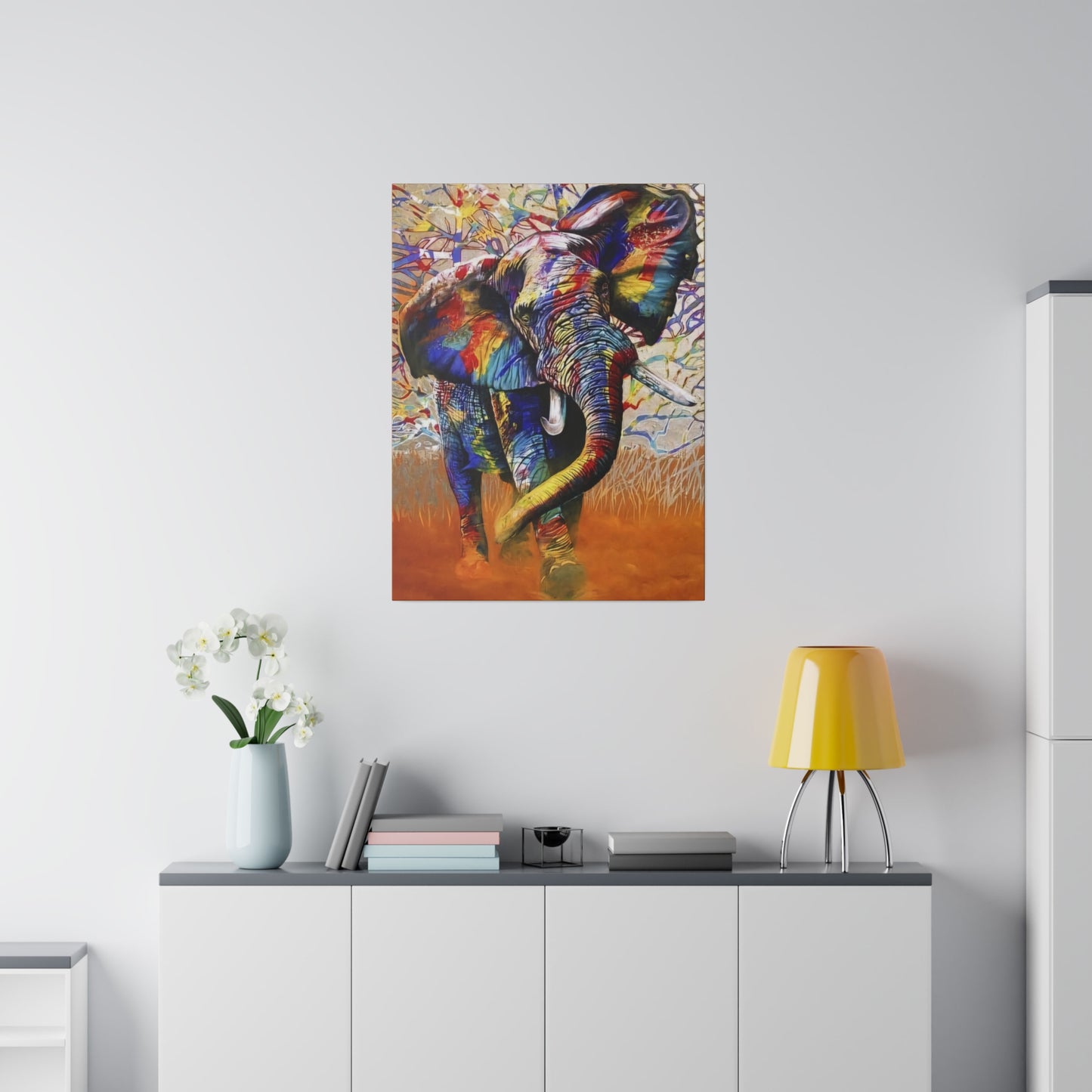 Colorful Elephant Majesty Art - Canvas