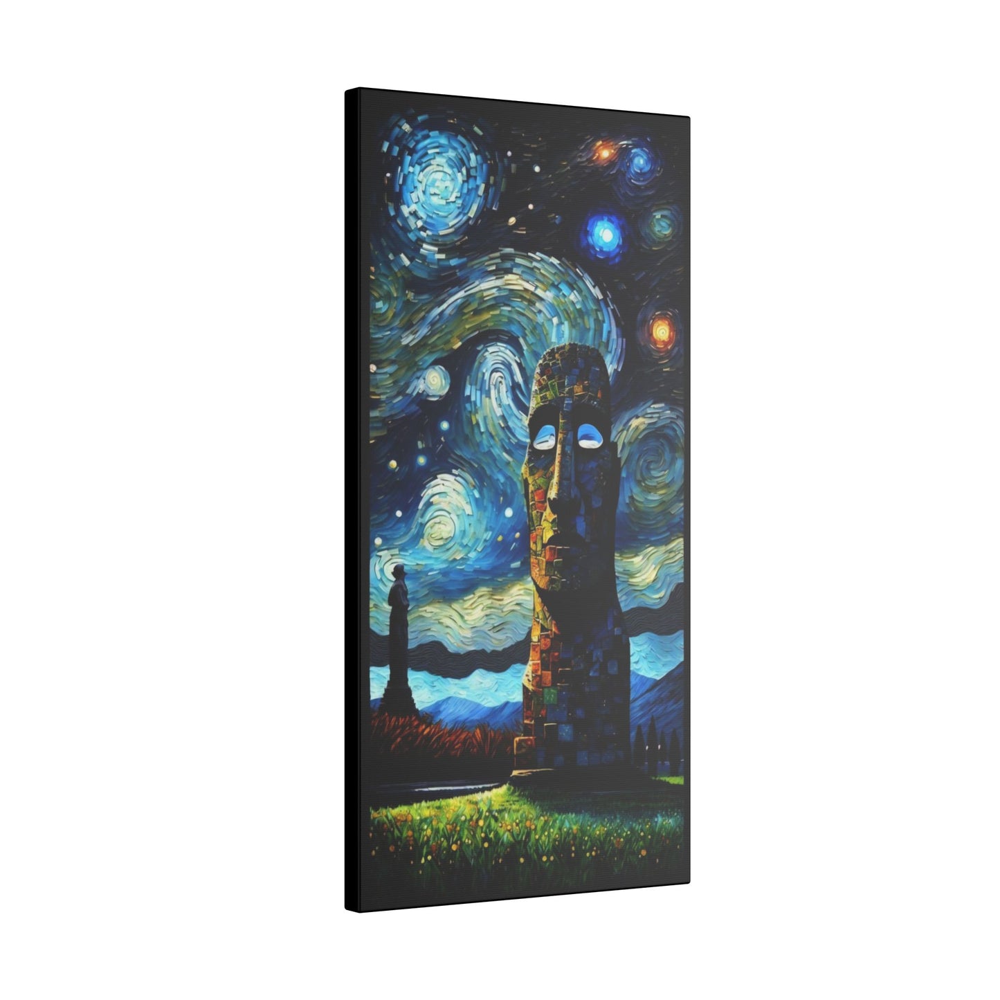 Canvas Easter Island meets Van Gogh Style