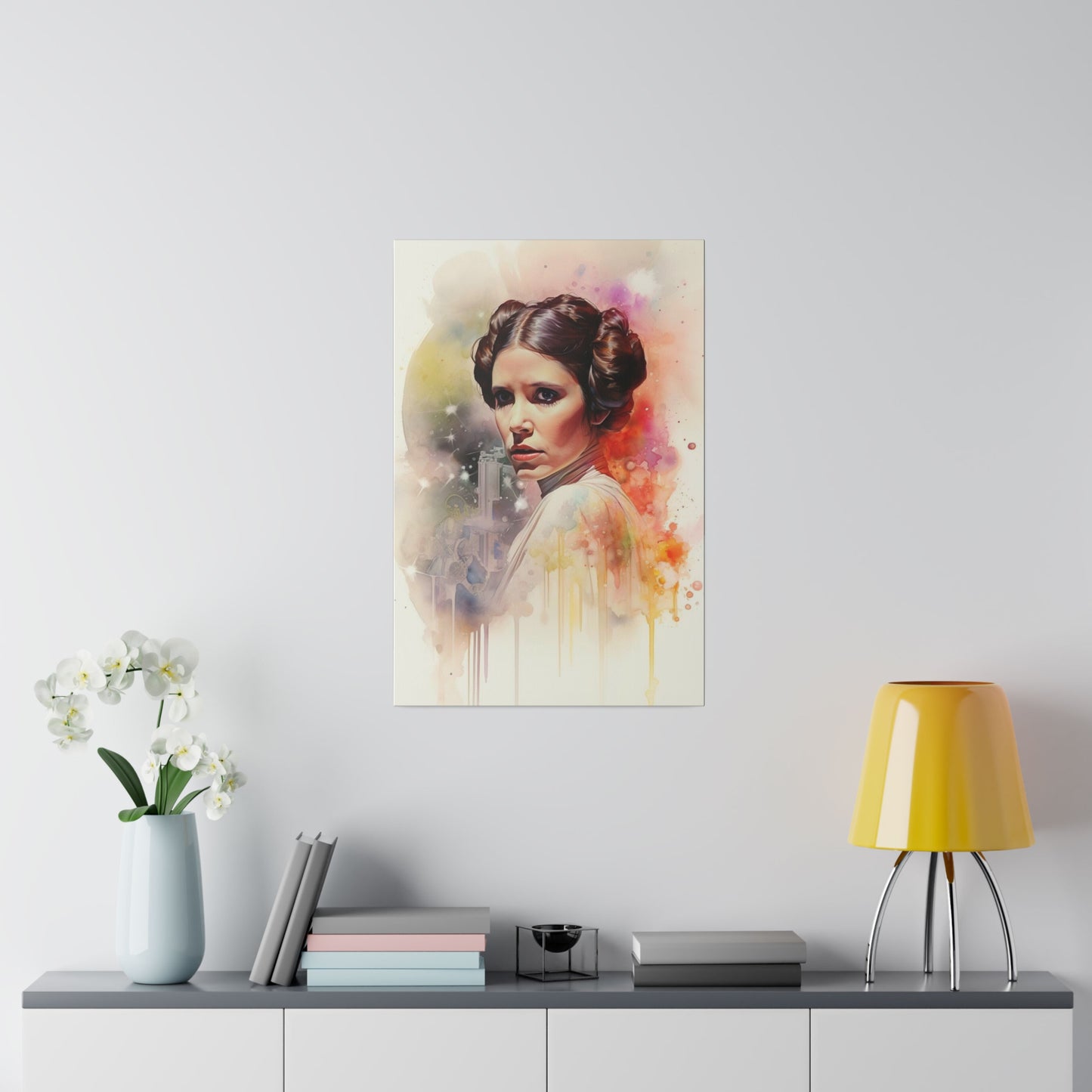 Star Wars Princess Leia Watercolor Canvas: Rebel Spirit