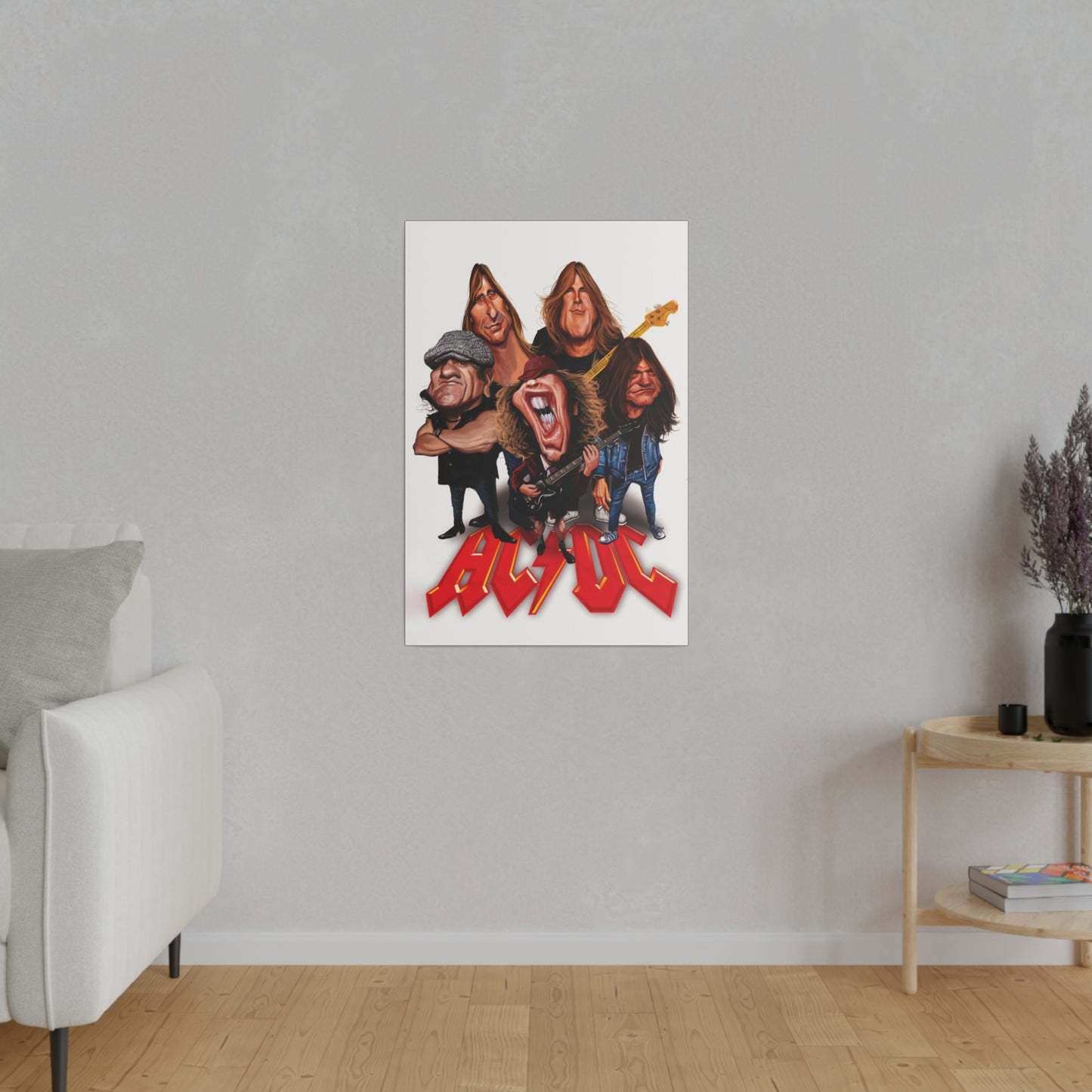 ACDC and Angus Young Rockin' Caricatures - Canvas