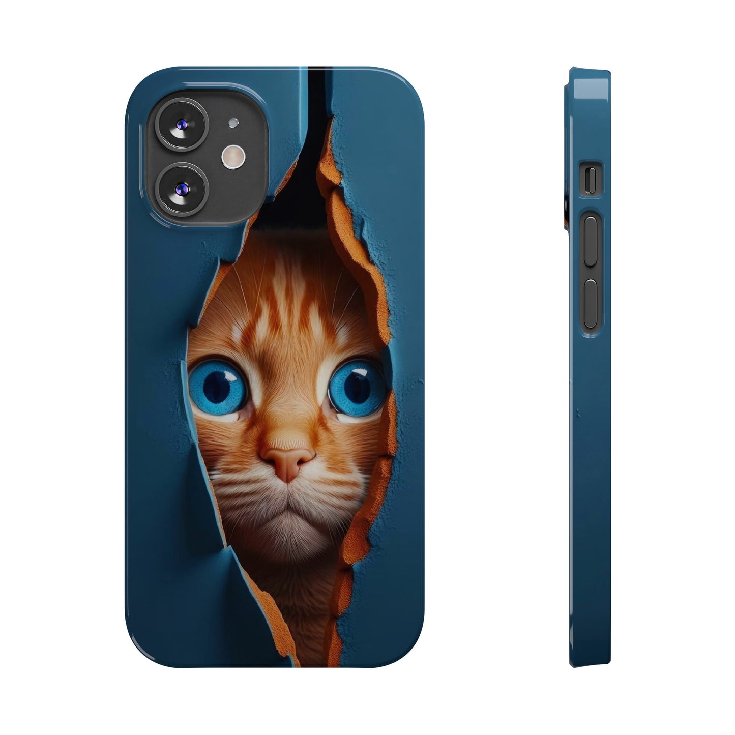Curious Cat iPhone Cases: Peek-a-Boo Edition - Iphone 15, 14, 13, 12.