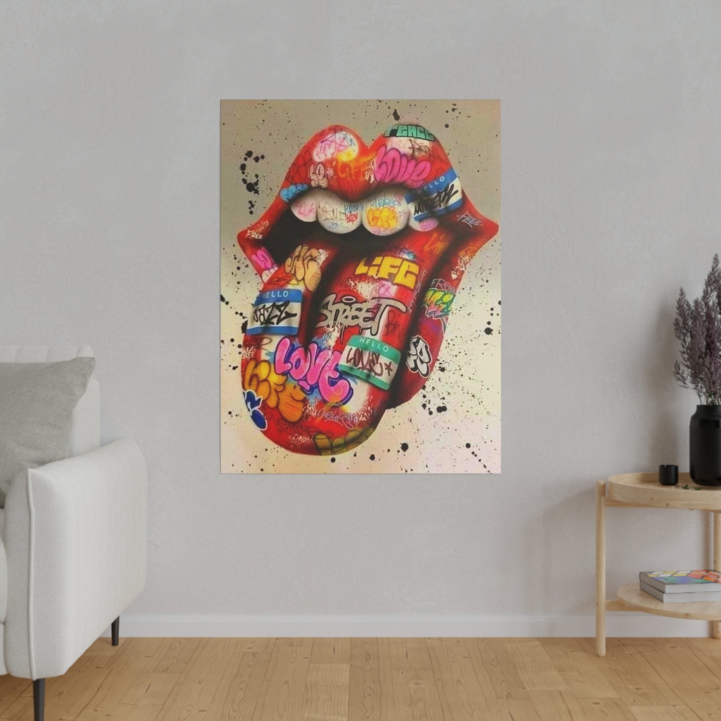 Rolling Stones Tongue Logo - Canvas