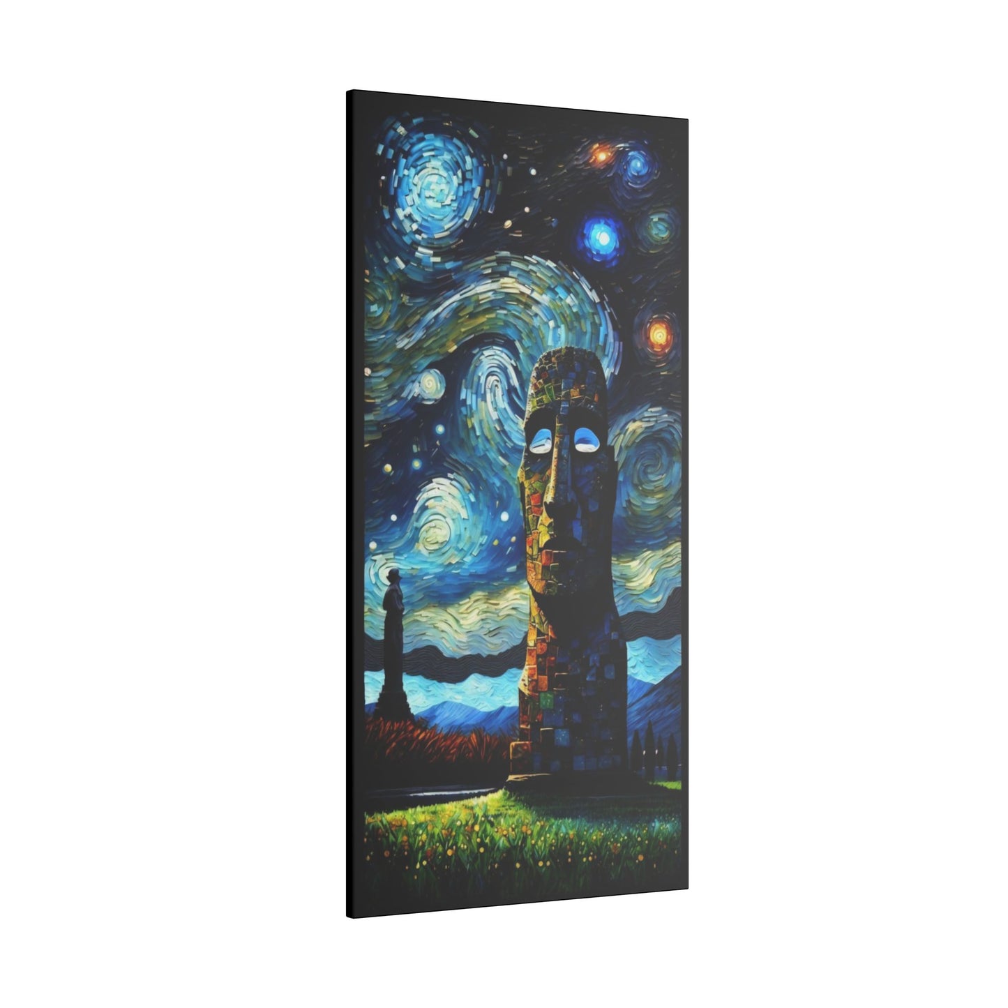 Canvas Easter Island meets Van Gogh Style