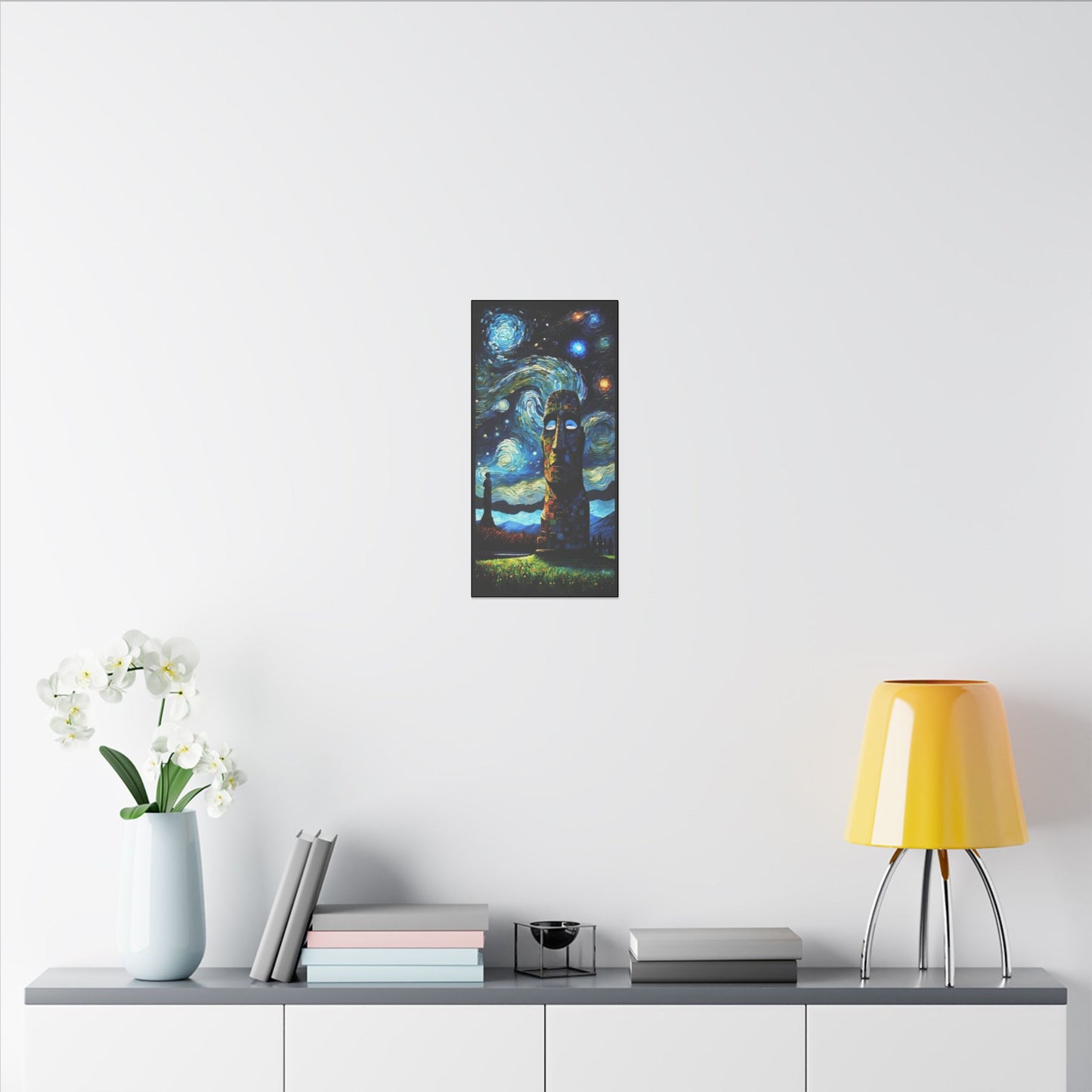Canvas Easter Island meets Van Gogh Style