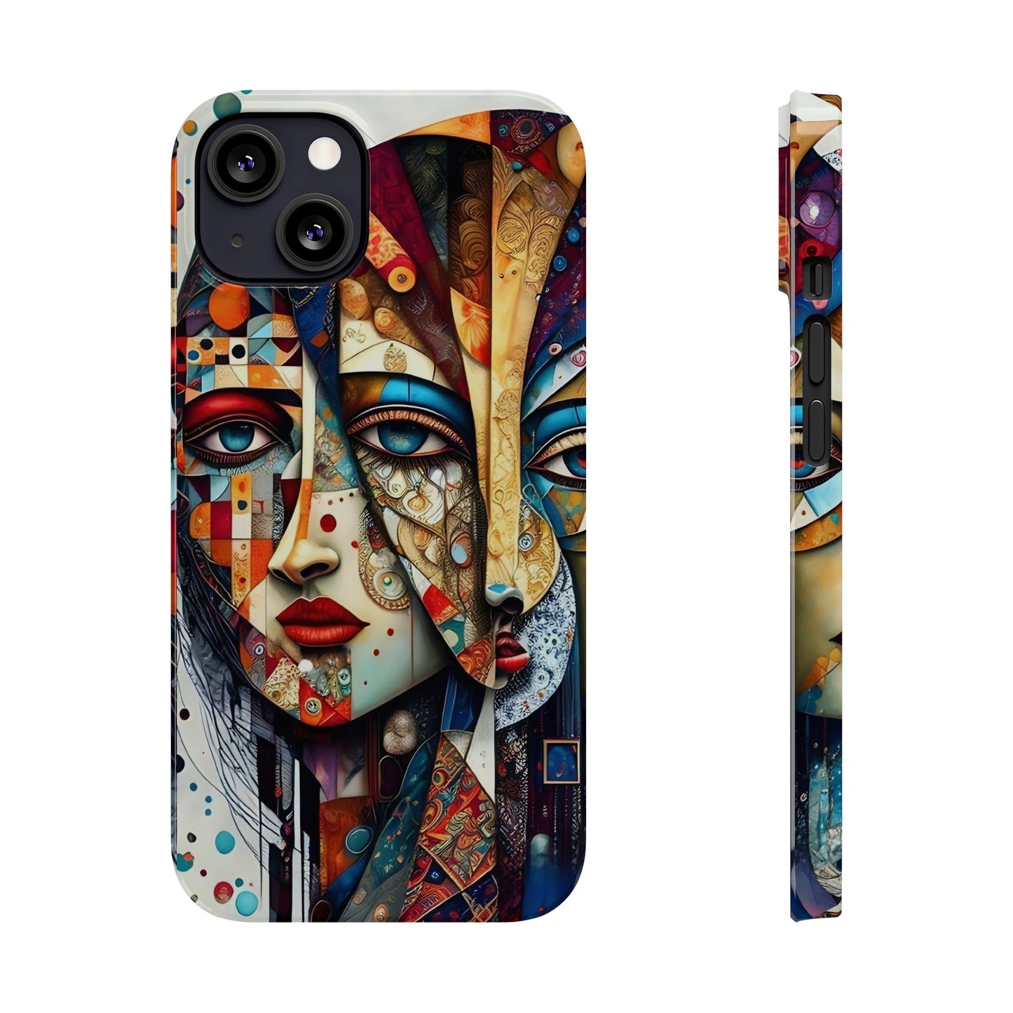 Two Faces Art Design Iphone 15, 14, 13, 12 cases