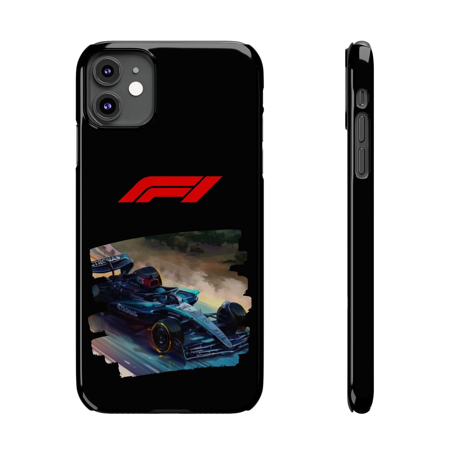 F1 Mercedes Racecar Iphone 15, 14, 13, 12, 11 Cases