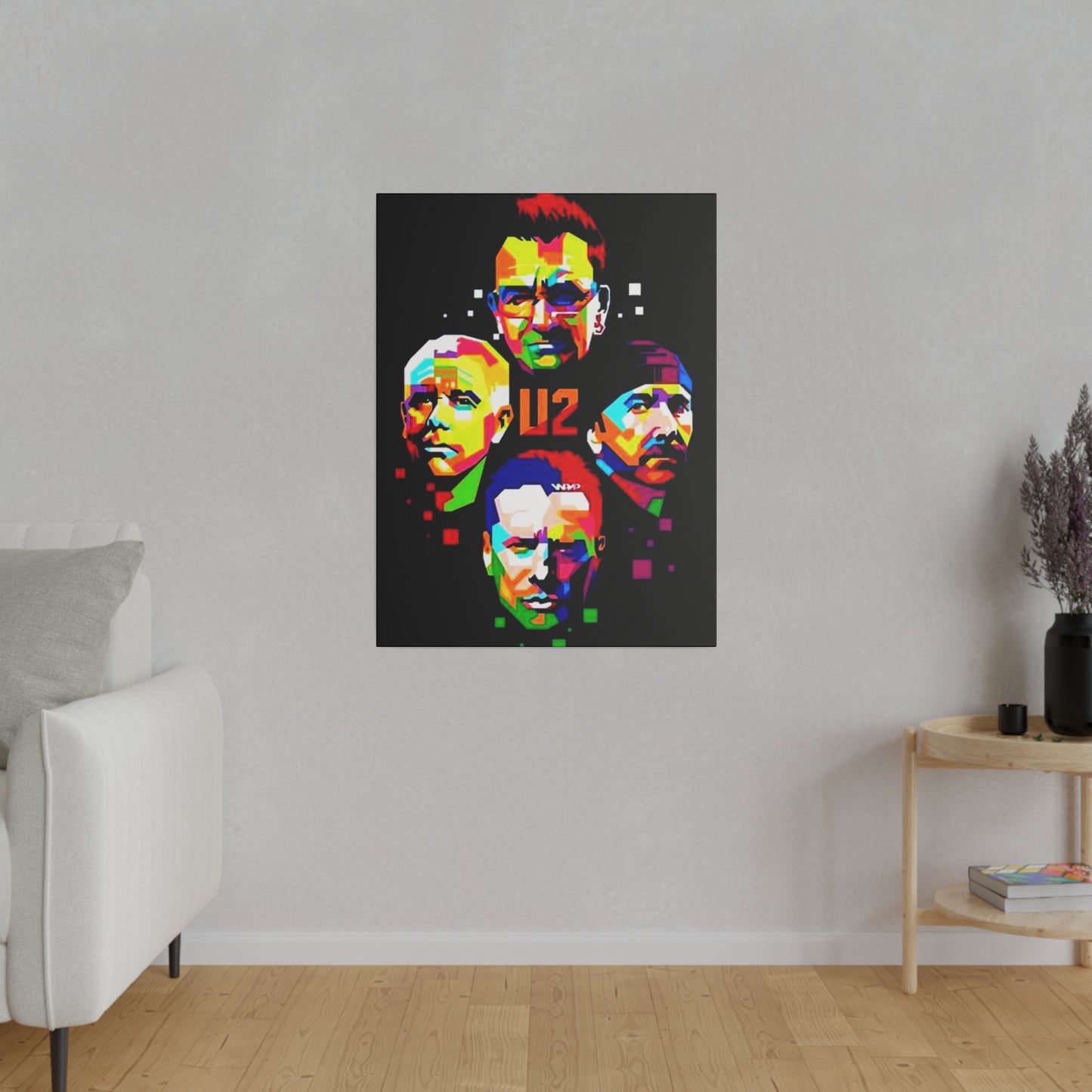 U2: Colorful Silhouettes on a Noir Canvas
