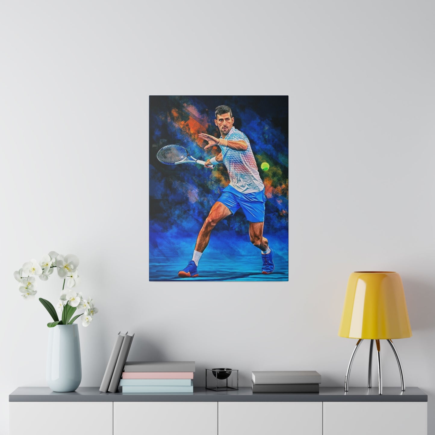 Tennis Legend Djokovic: Mastery on Canvas