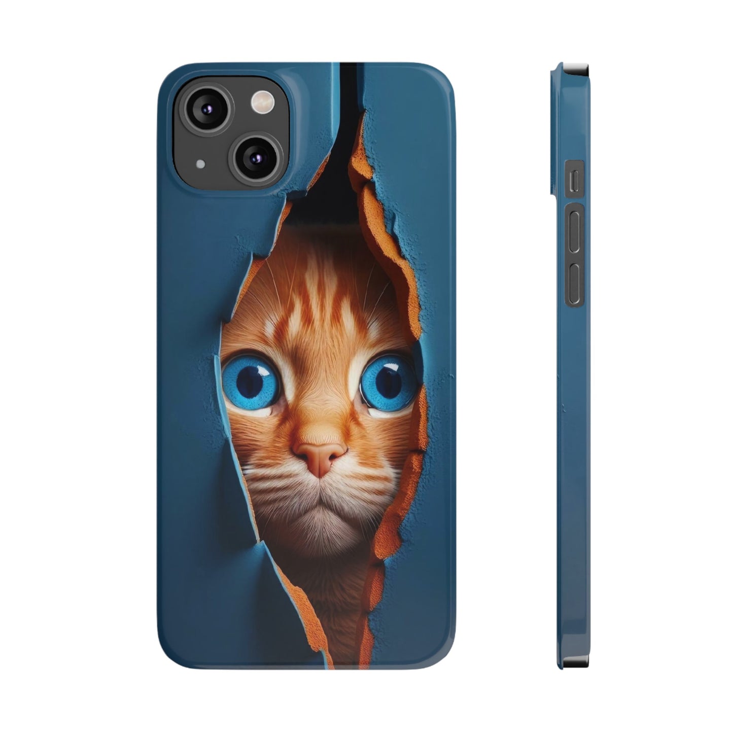Curious Cat iPhone Cases: Peek-a-Boo Edition - Iphone 15, 14, 13, 12.