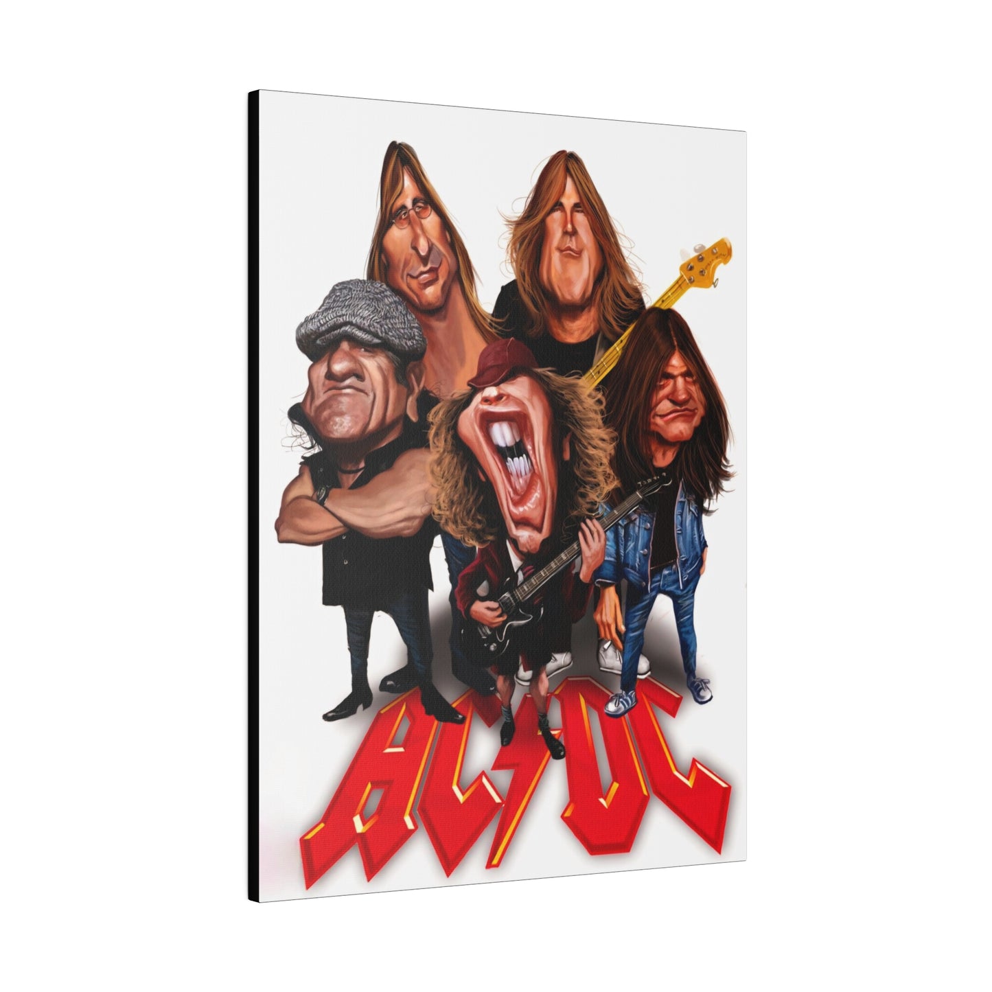 ACDC and Angus Young Rockin' Caricatures - Canvas