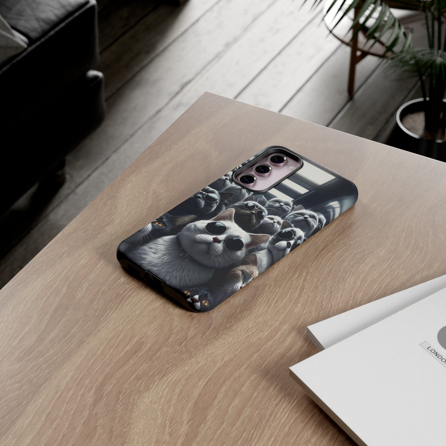 Cool Cats with Sunglasses" for iPhone 15, 14, 13, 12, 11 and Galaxy S23, S22 Cases