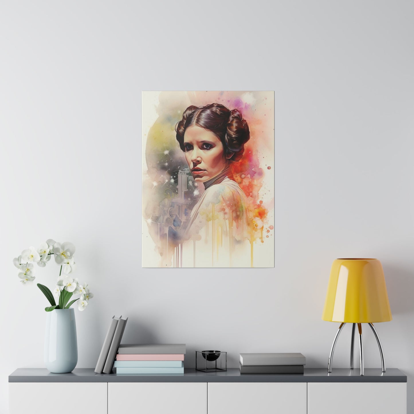 Star Wars Princess Leia Watercolor Canvas: Rebel Spirit
