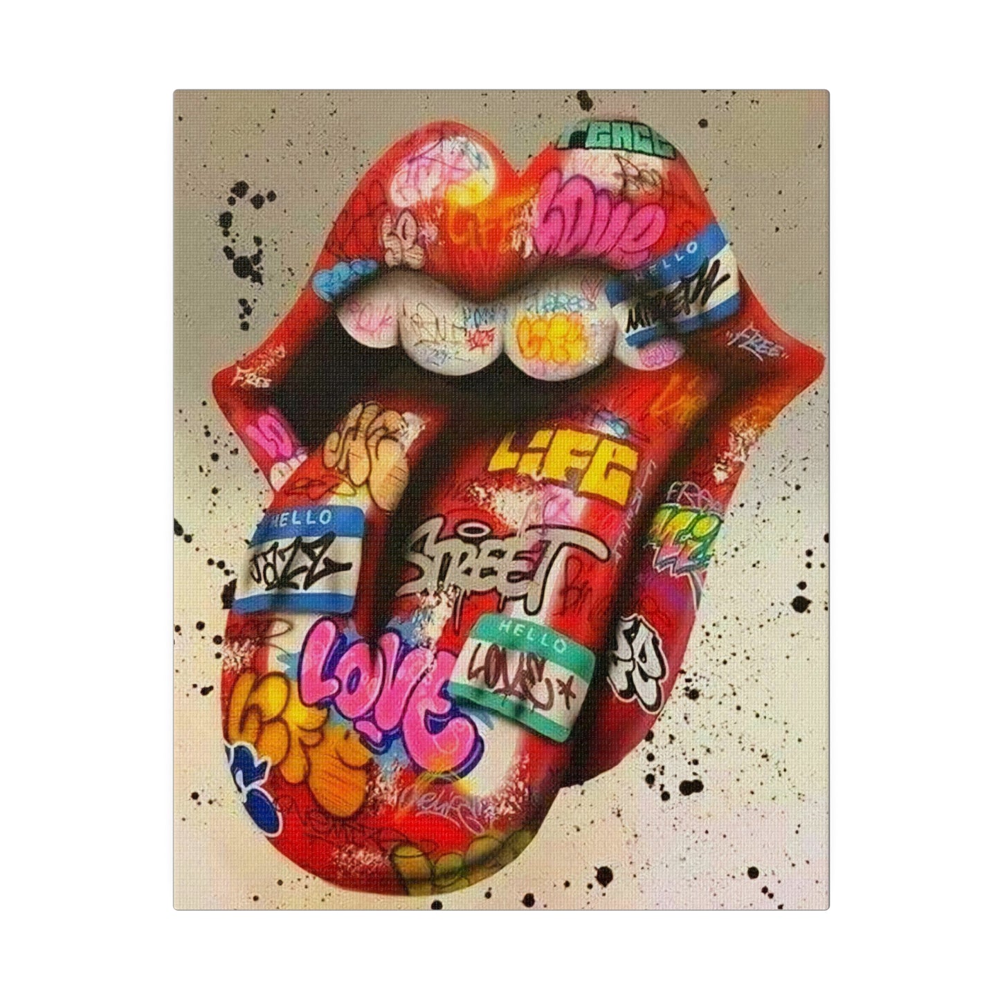 Rolling Stones Tongue Logo - Canvas