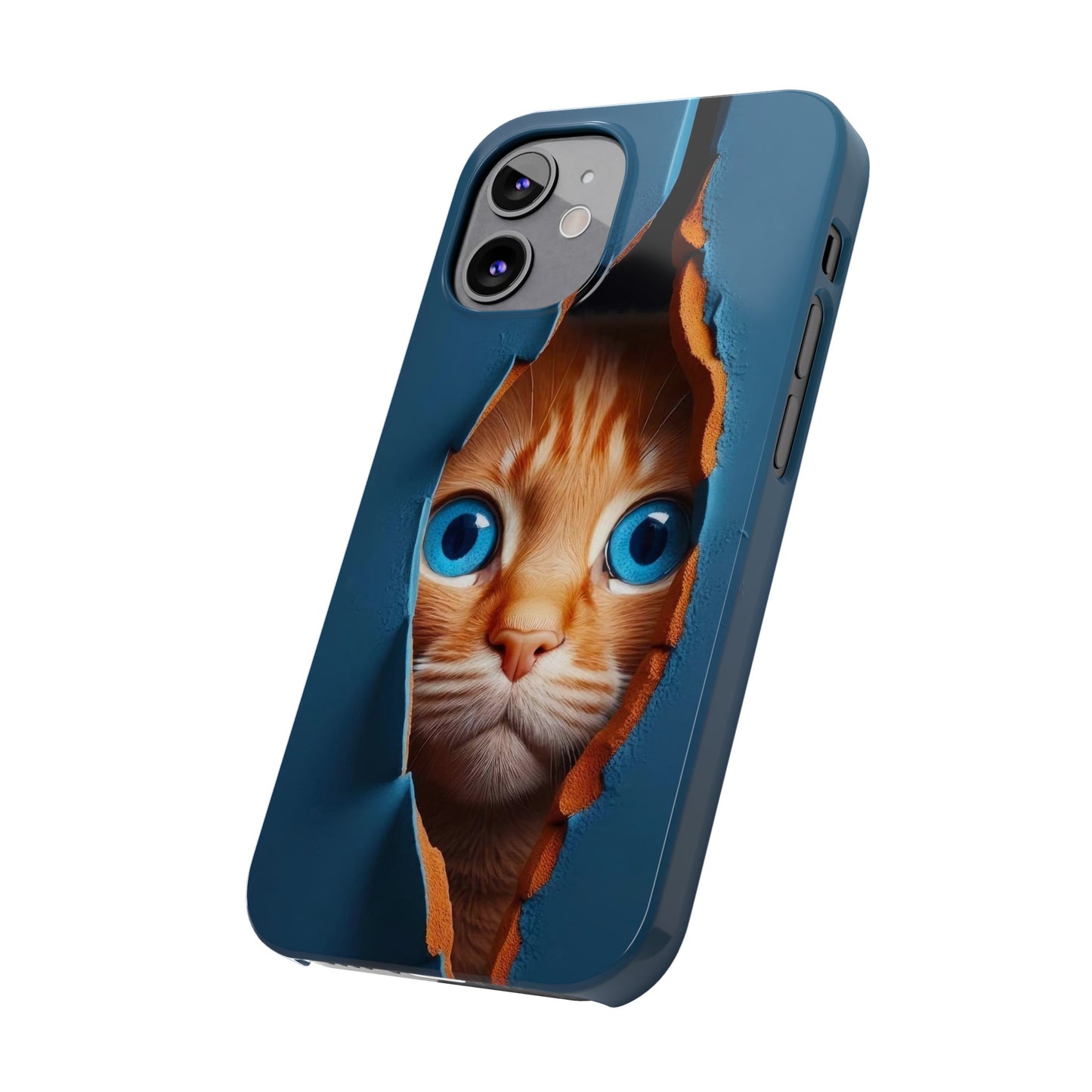 Curious Cat iPhone Cases: Peek-a-Boo Edition - Iphone 15, 14, 13, 12.