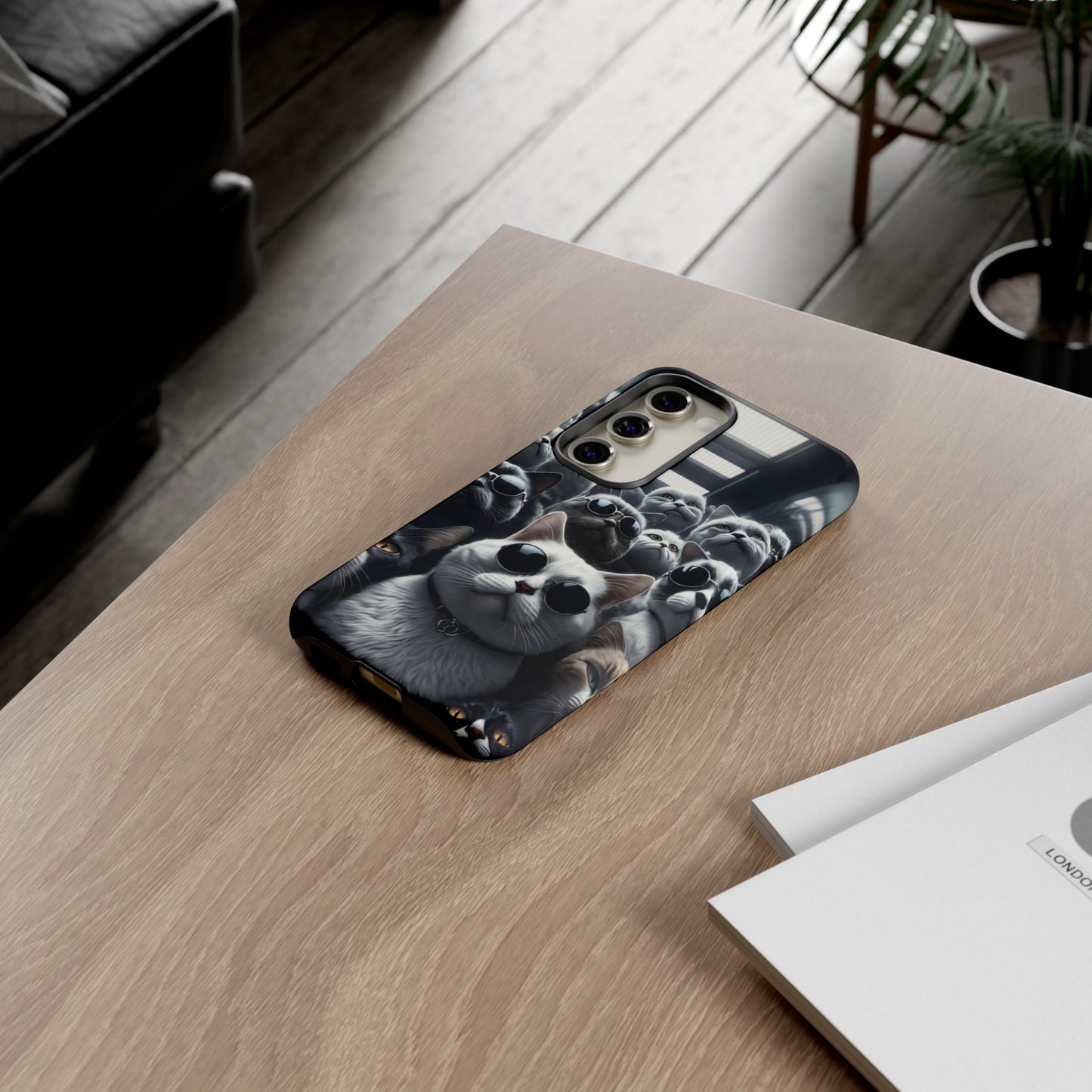 Cool Cats with Sunglasses" for iPhone 15, 14, 13, 12, 11 and Galaxy S23, S22 Cases
