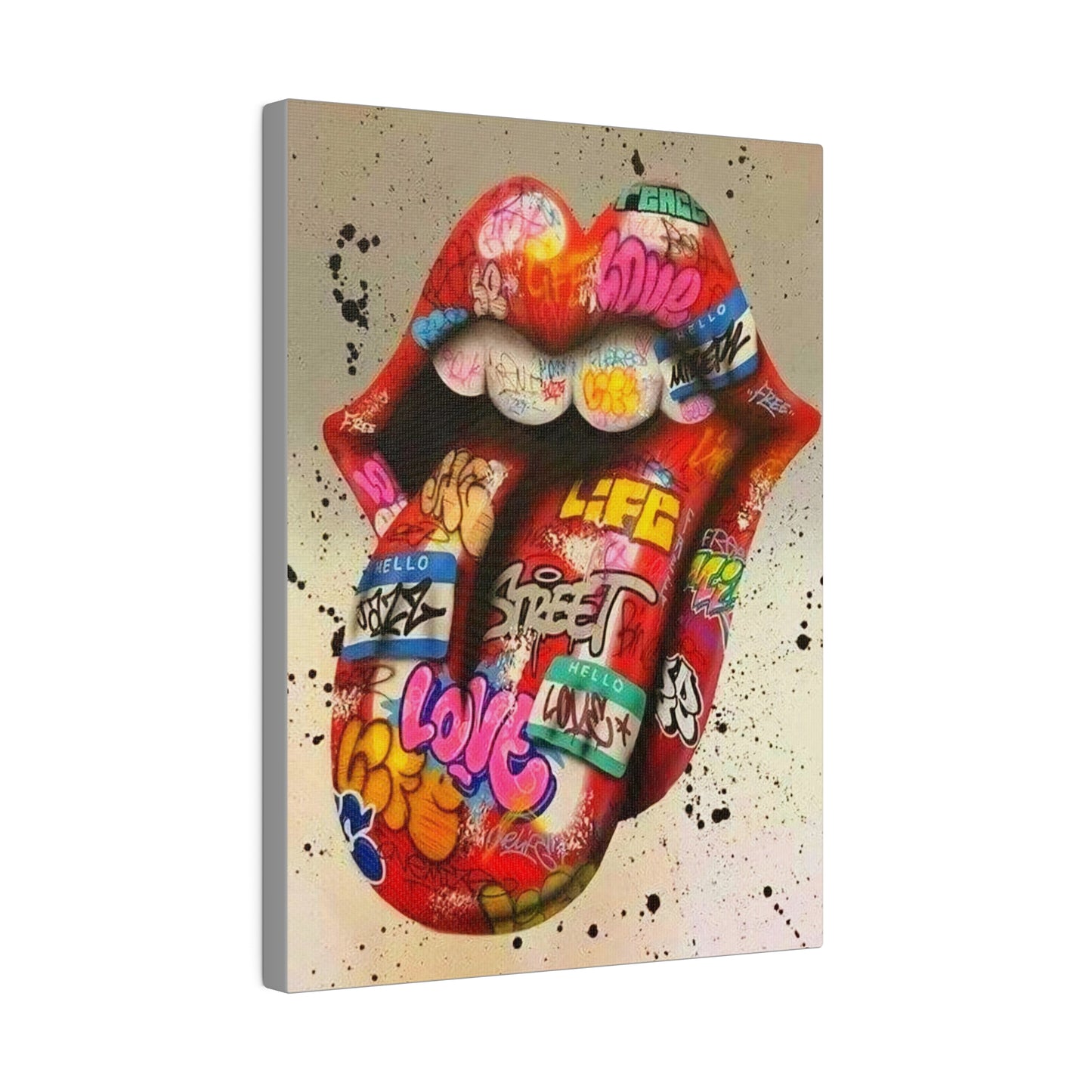 Rolling Stones Tongue Logo - Canvas