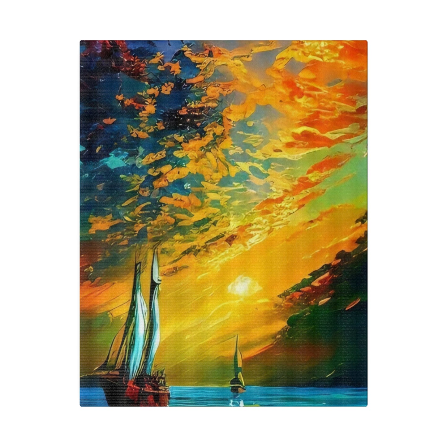 Sailing from the Sunset: Nautical Wall Art - Canvas