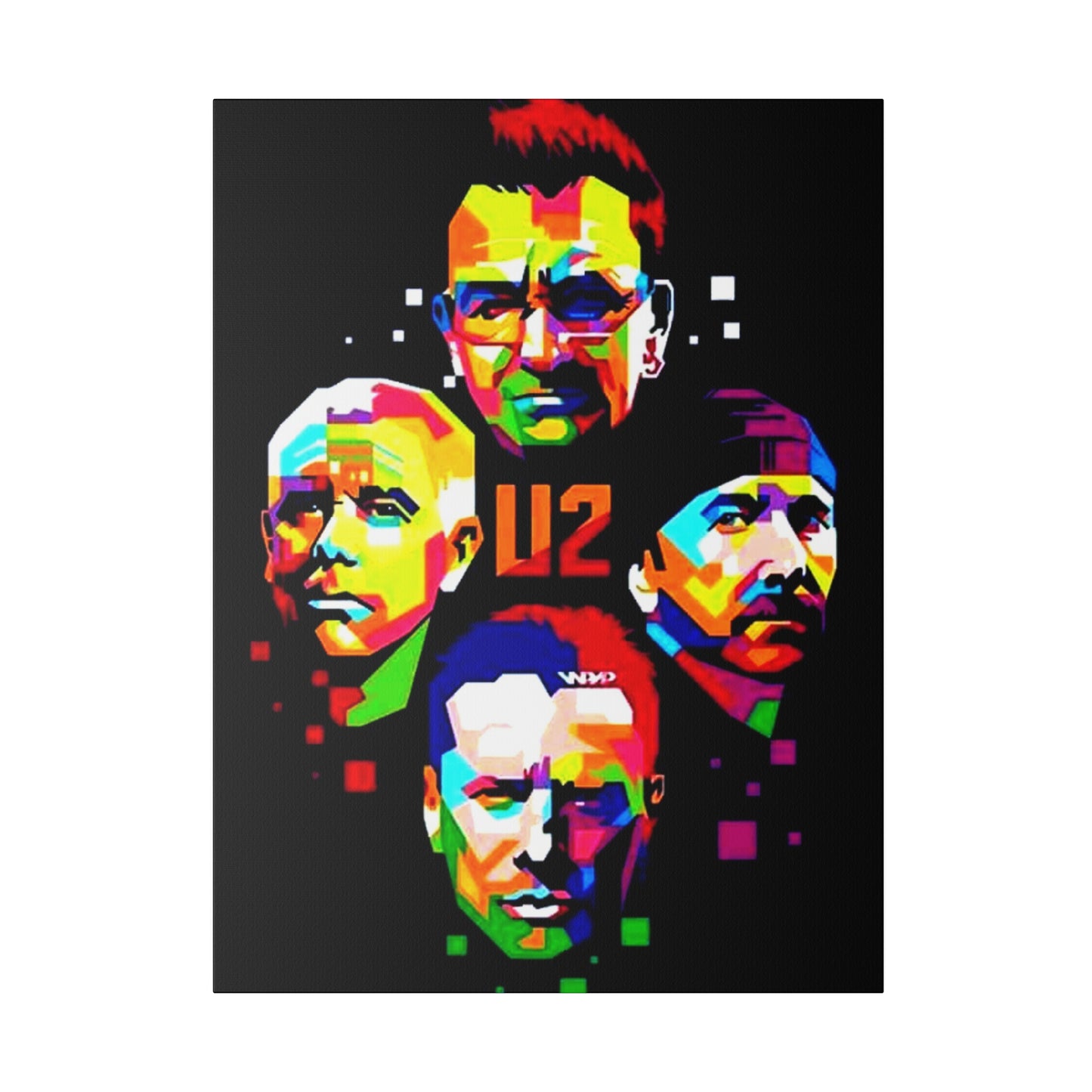 U2: Colorful Silhouettes on a Noir Canvas