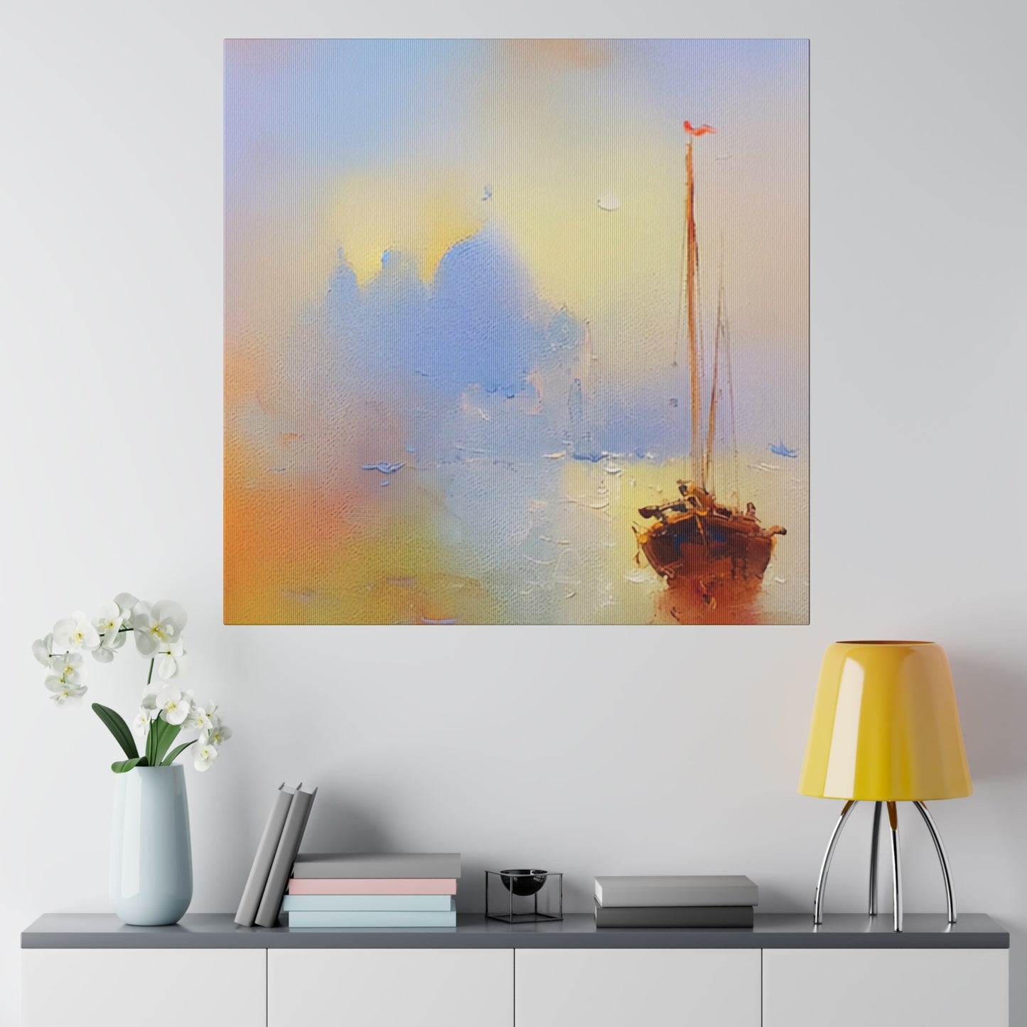 Peaceful Journey: Boating in Italy - Canvas
