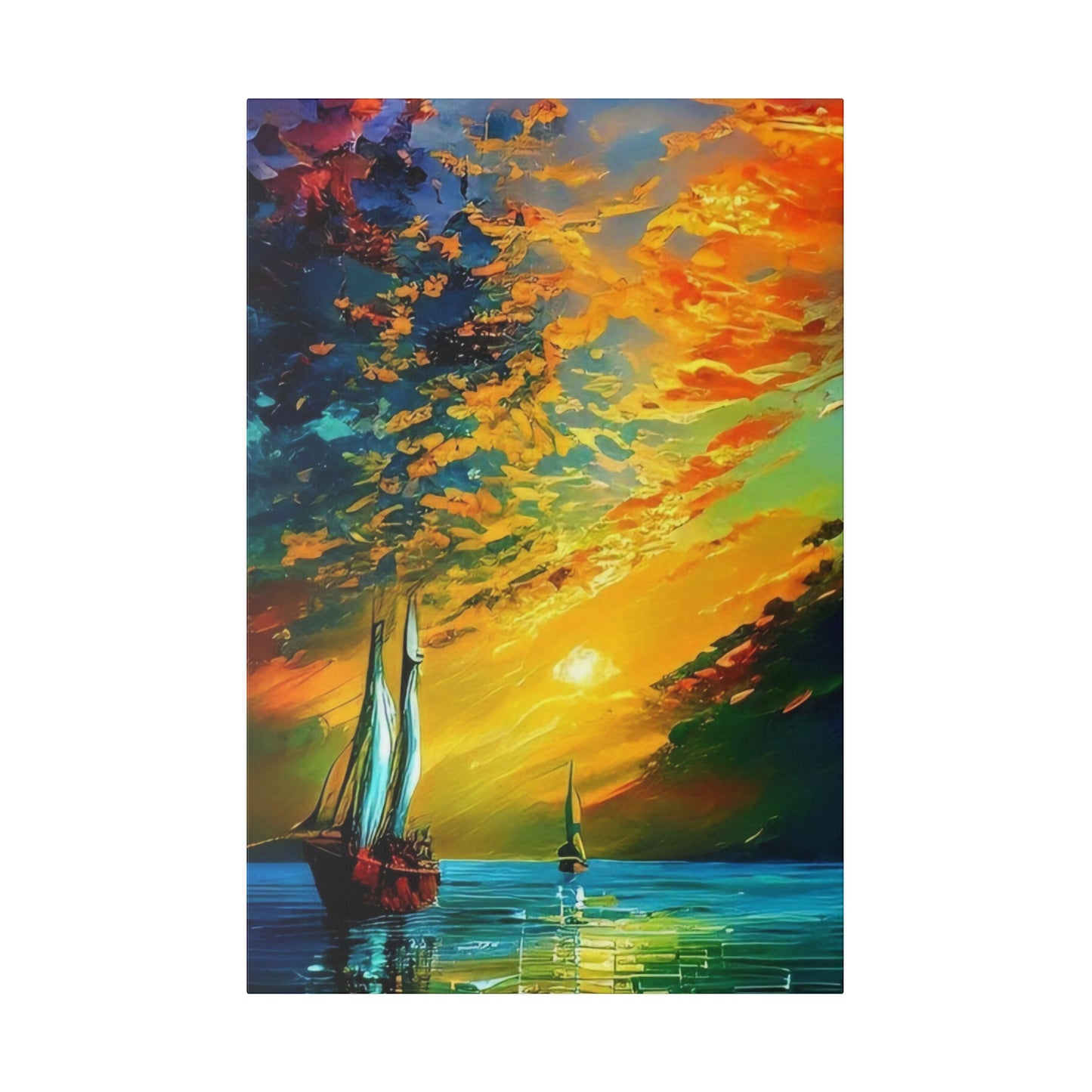 Sailing from the Sunset: Nautical Wall Art - Canvas