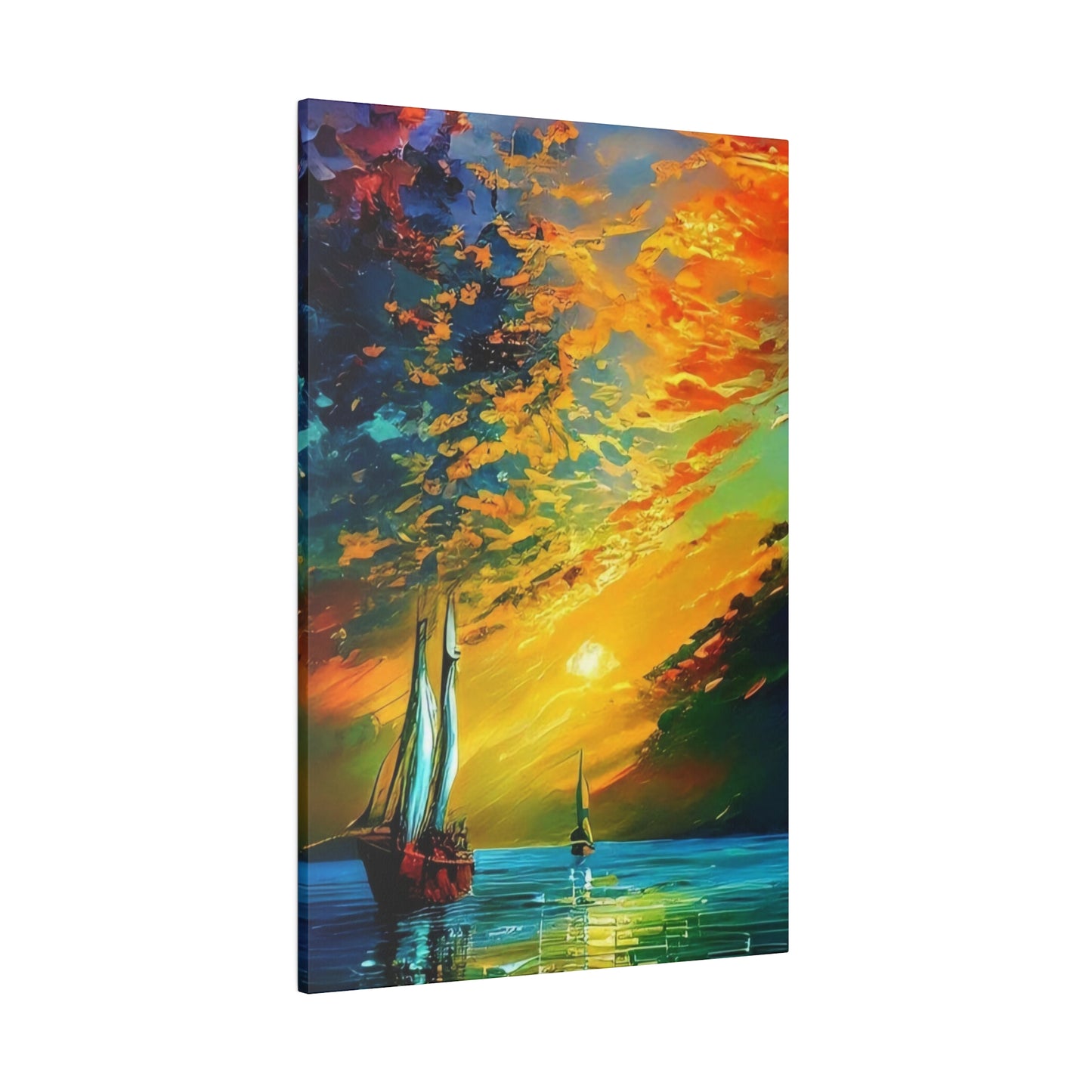 Sailing from the Sunset: Nautical Wall Art - Canvas