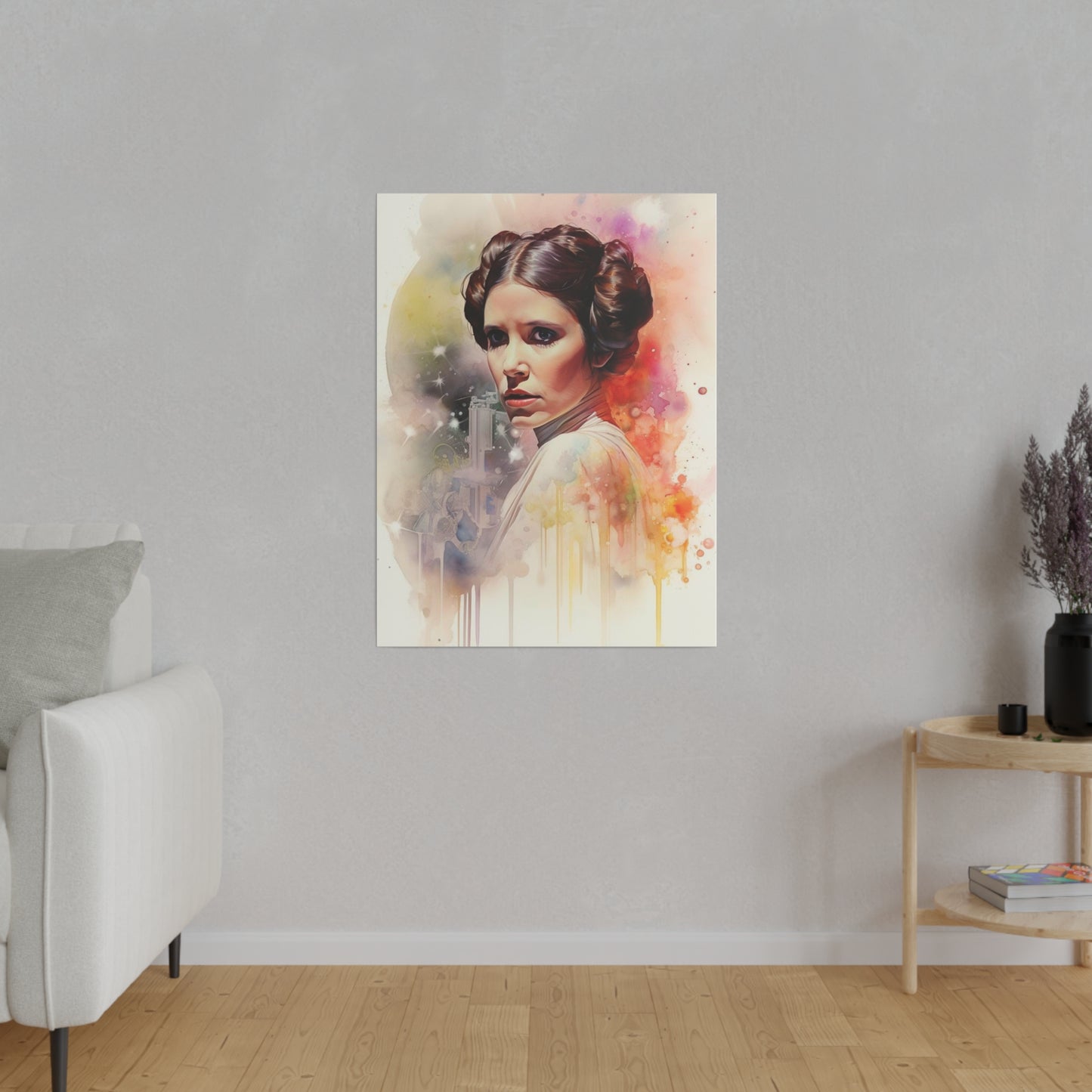 Star Wars Princess Leia Watercolor Canvas: Rebel Spirit