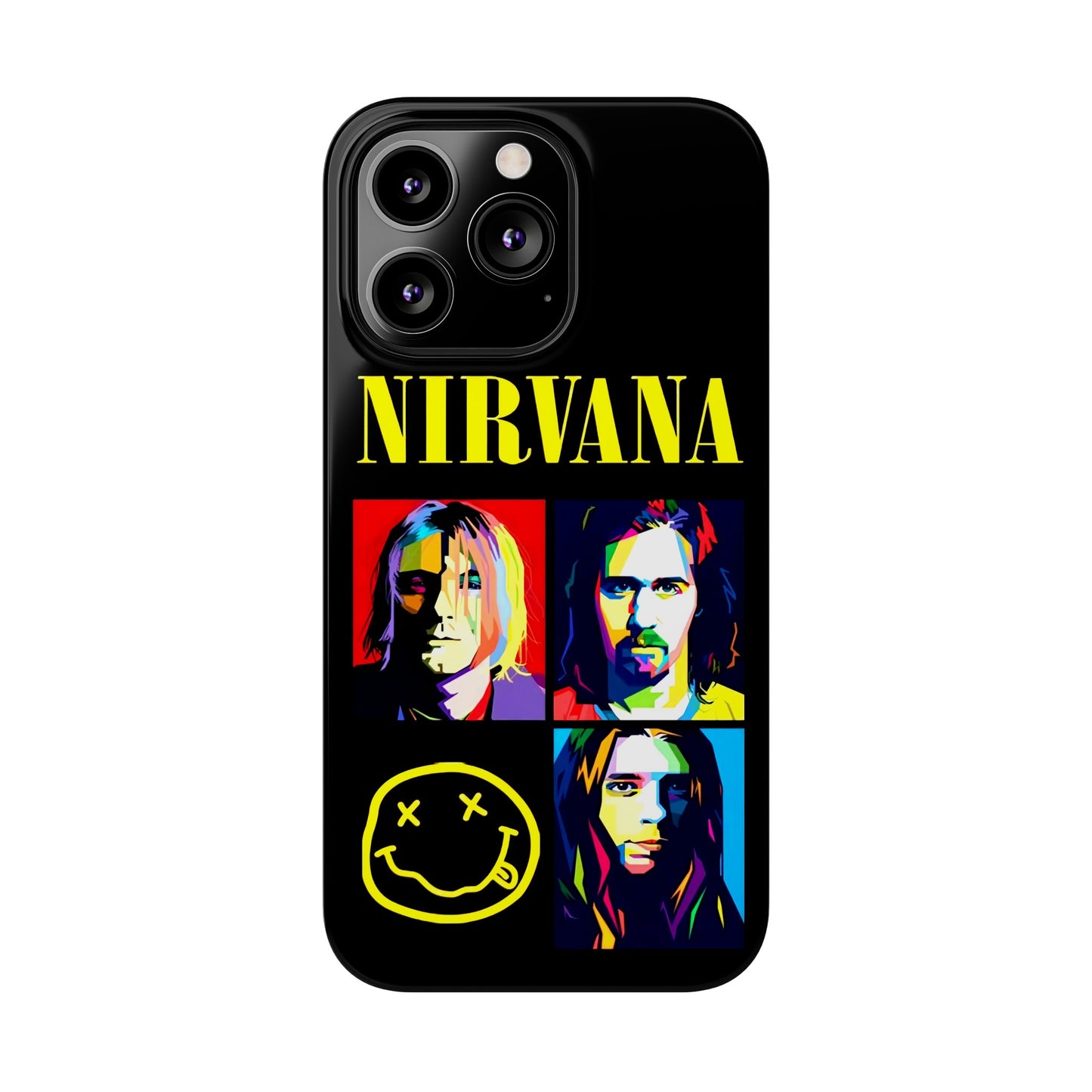 Nirvana Tribute: Kurt Cobain iPhone 15, 14, 13, 12, 11 Art in Black
