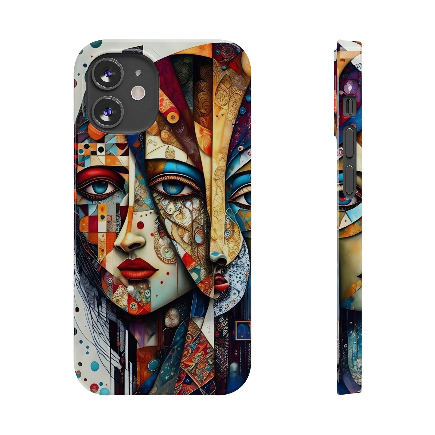 Two Faces Art Design Iphone 15, 14, 13, 12 cases