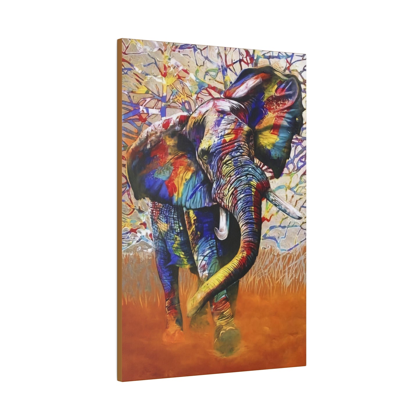 Colorful Elephant Majesty Art - Canvas