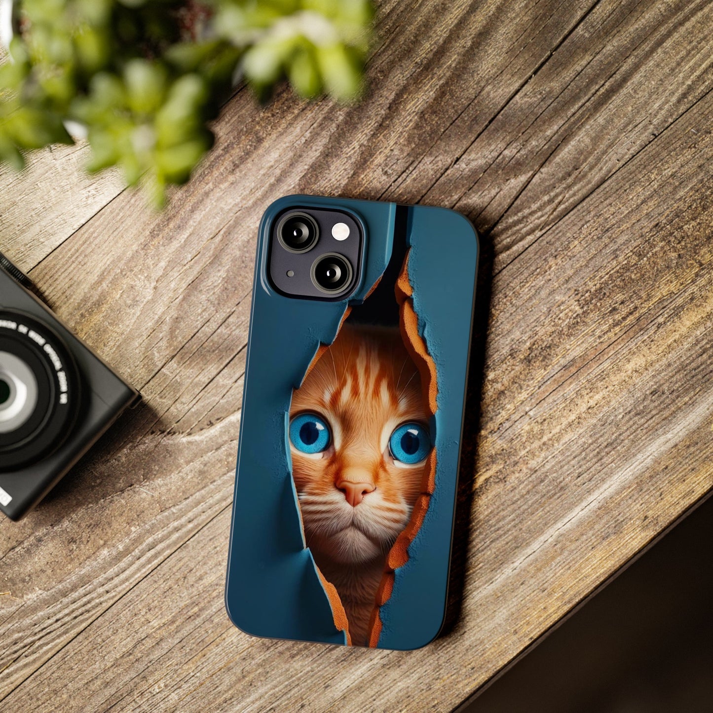 Curious Cat iPhone Cases: Peek-a-Boo Edition - Iphone 15, 14, 13, 12.