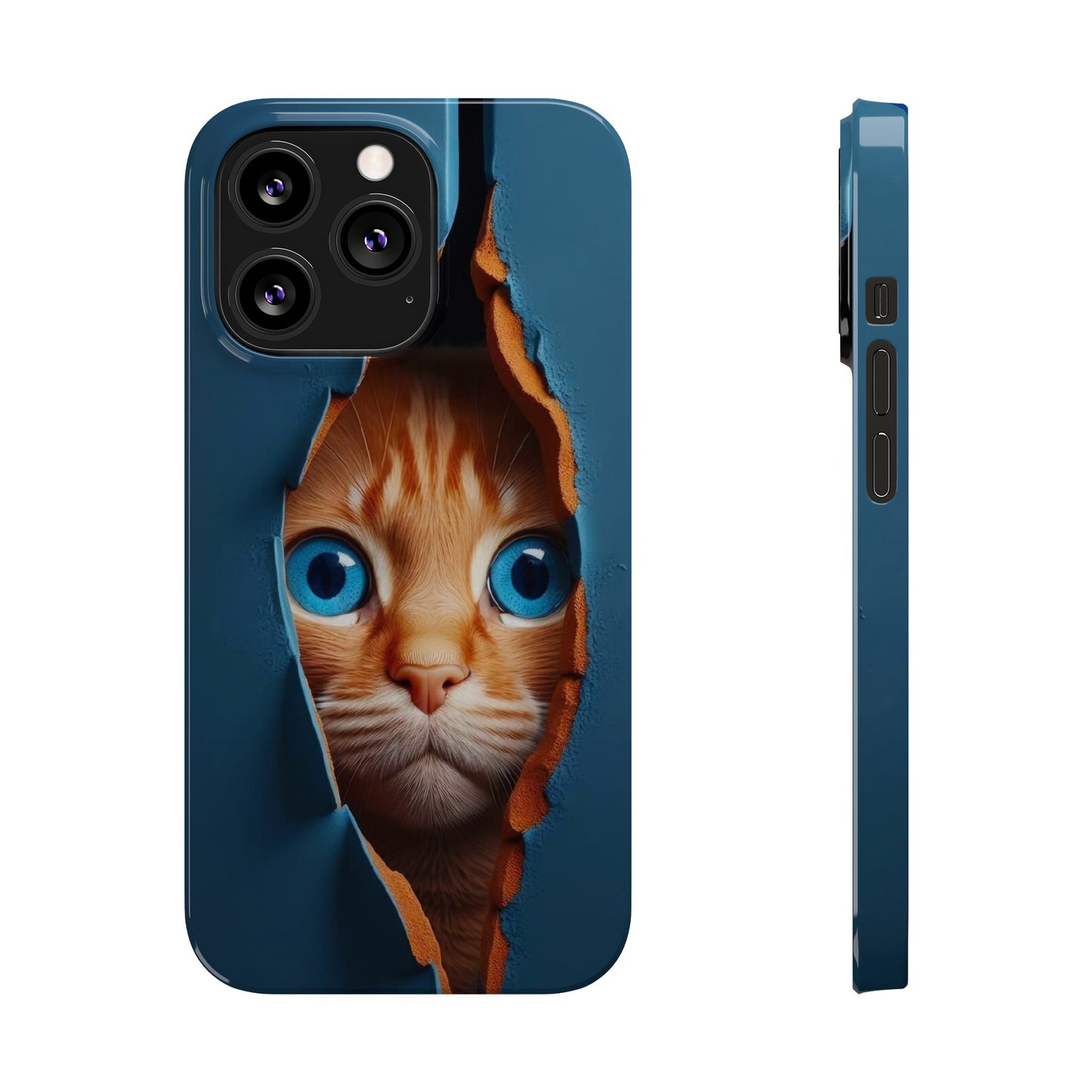Curious Cat iPhone Cases: Peek-a-Boo Edition - Iphone 15, 14, 13, 12.