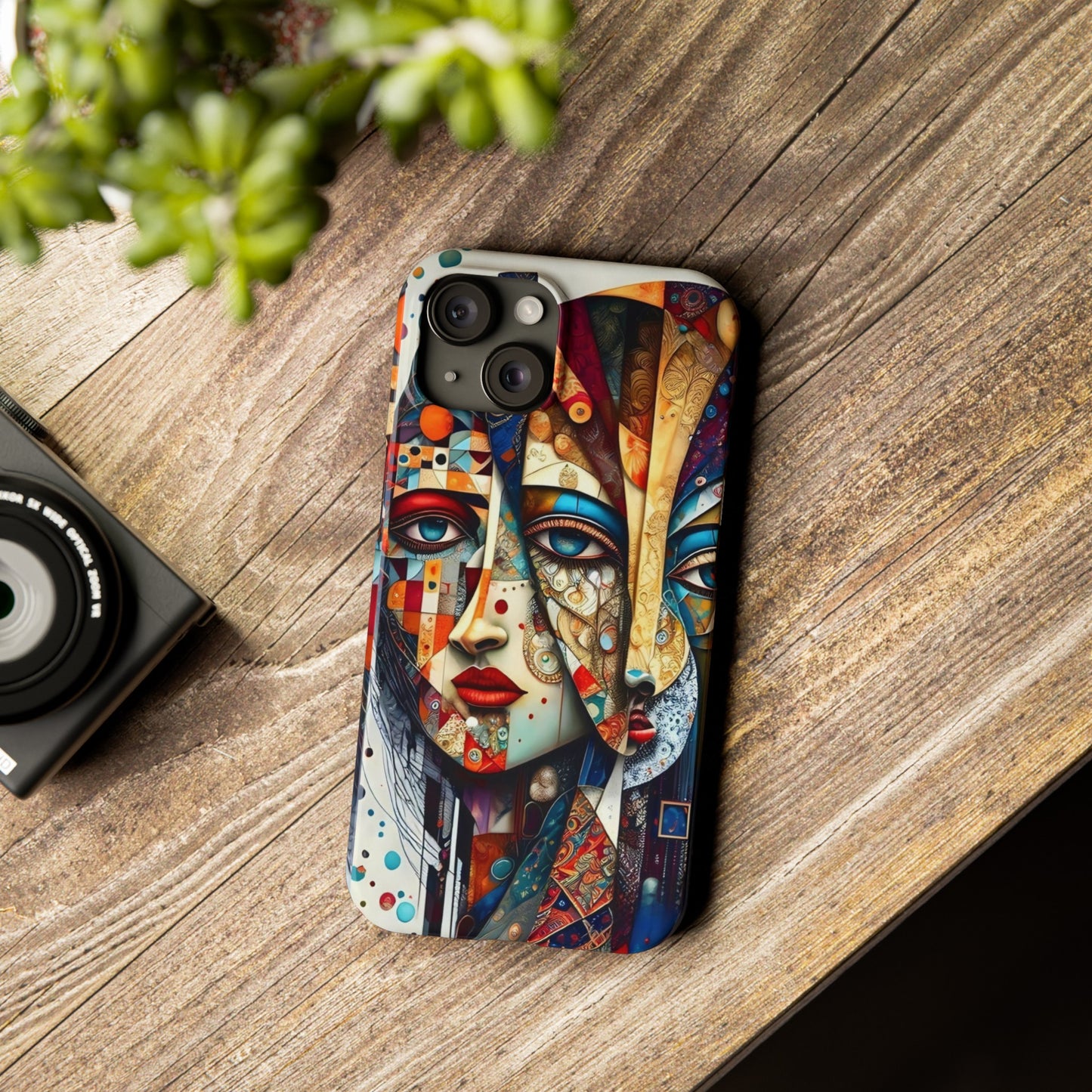 Two Faces Art Design Iphone 15, 14, 13, 12 cases
