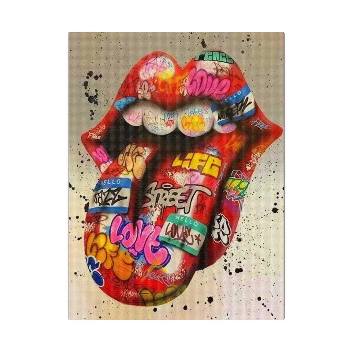 Rolling Stones Tongue Logo - Canvas