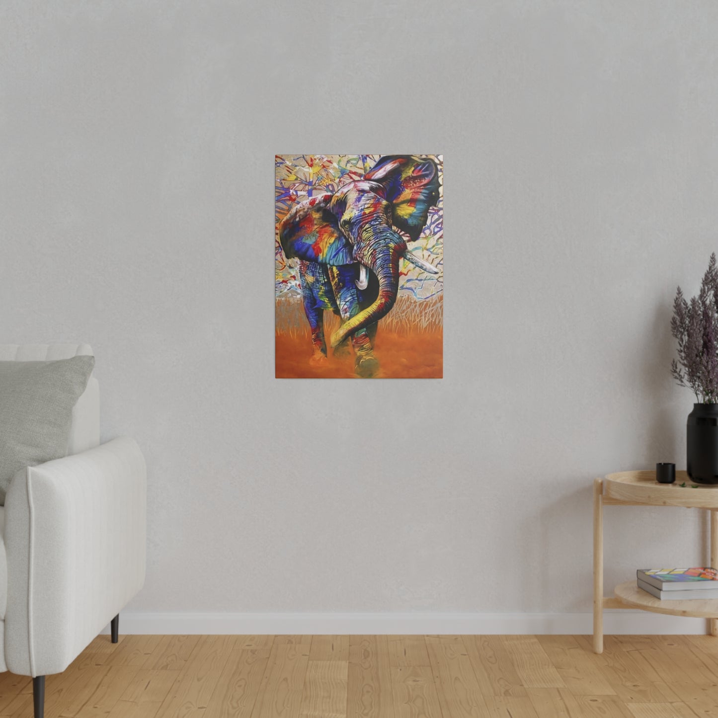 Colorful Elephant Majesty Art - Canvas