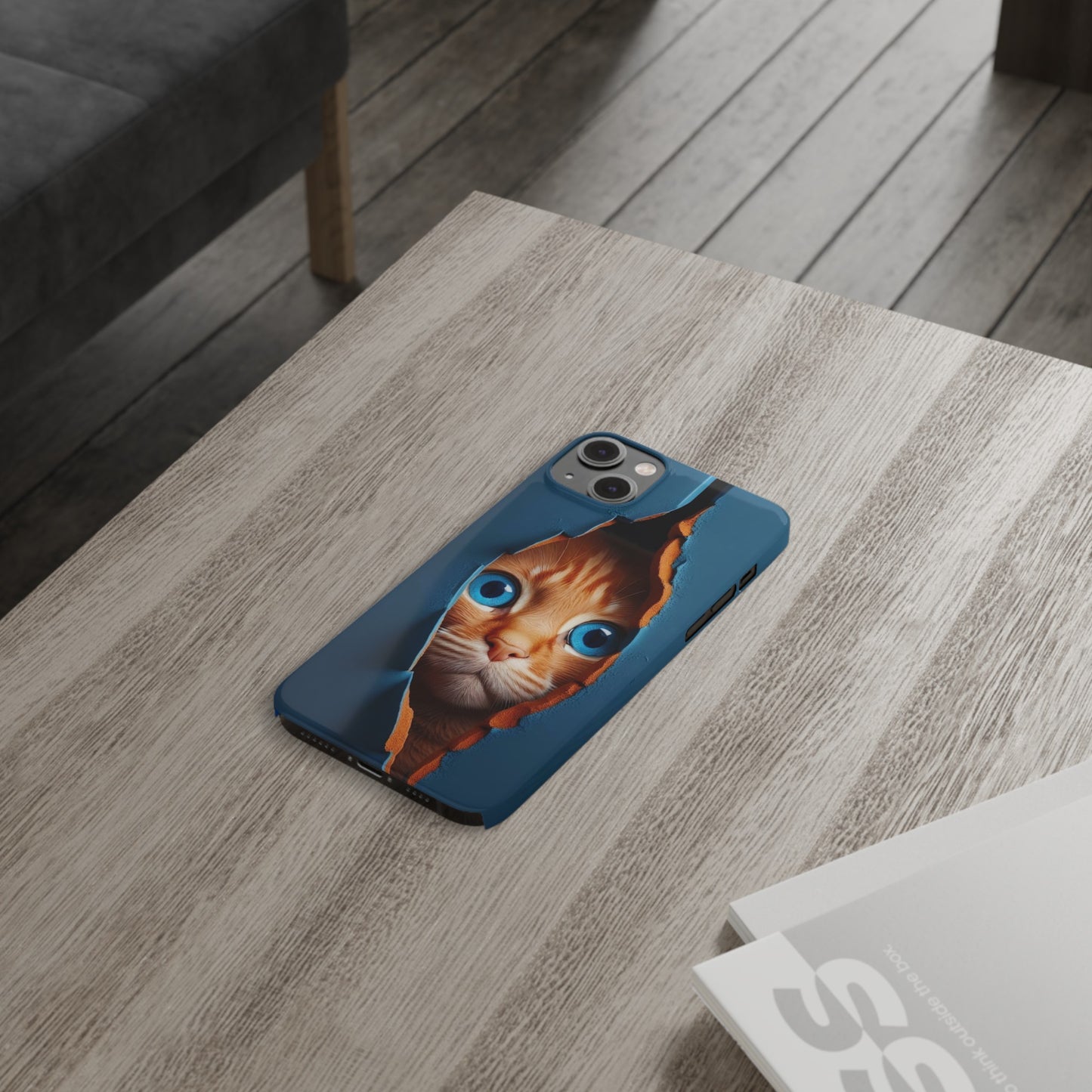 Curious Cat iPhone Cases: Peek-a-Boo Edition - Iphone 15, 14, 13, 12.