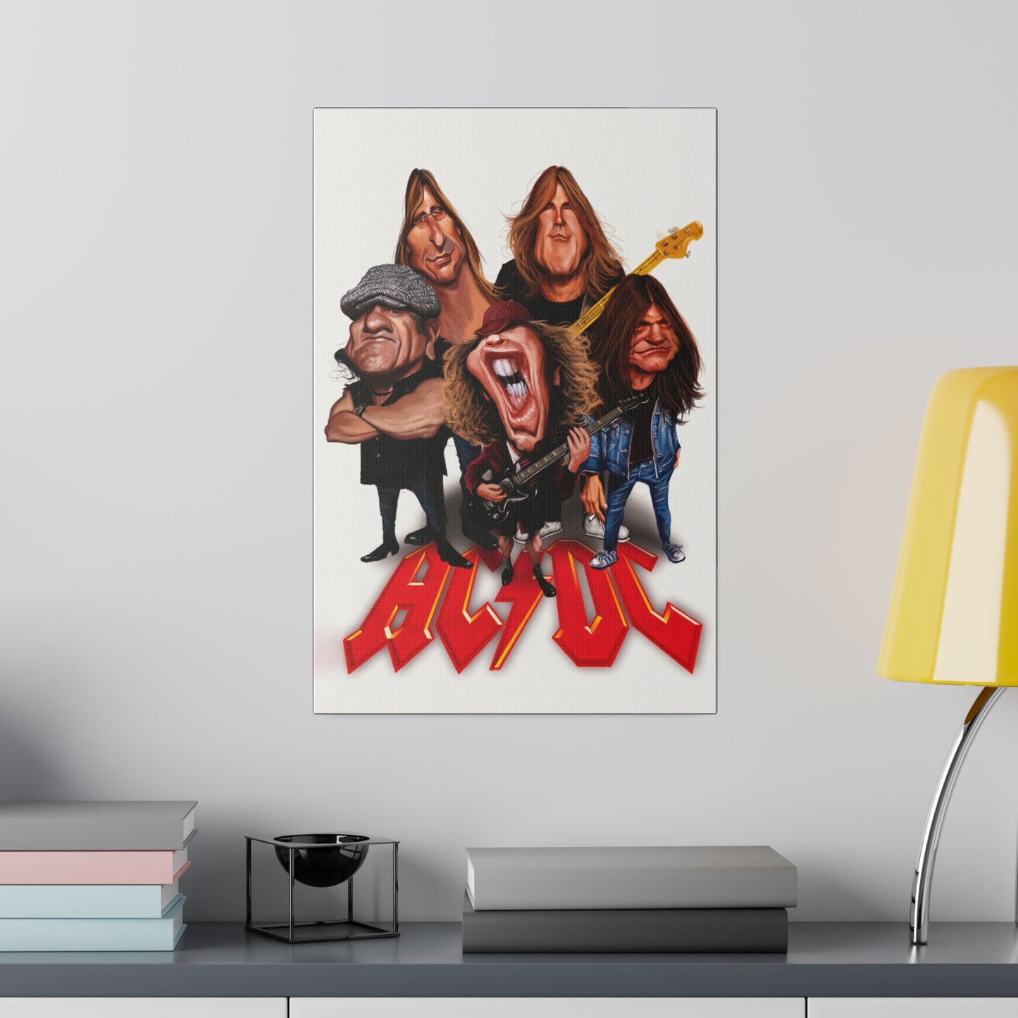ACDC and Angus Young Rockin' Caricatures - Canvas