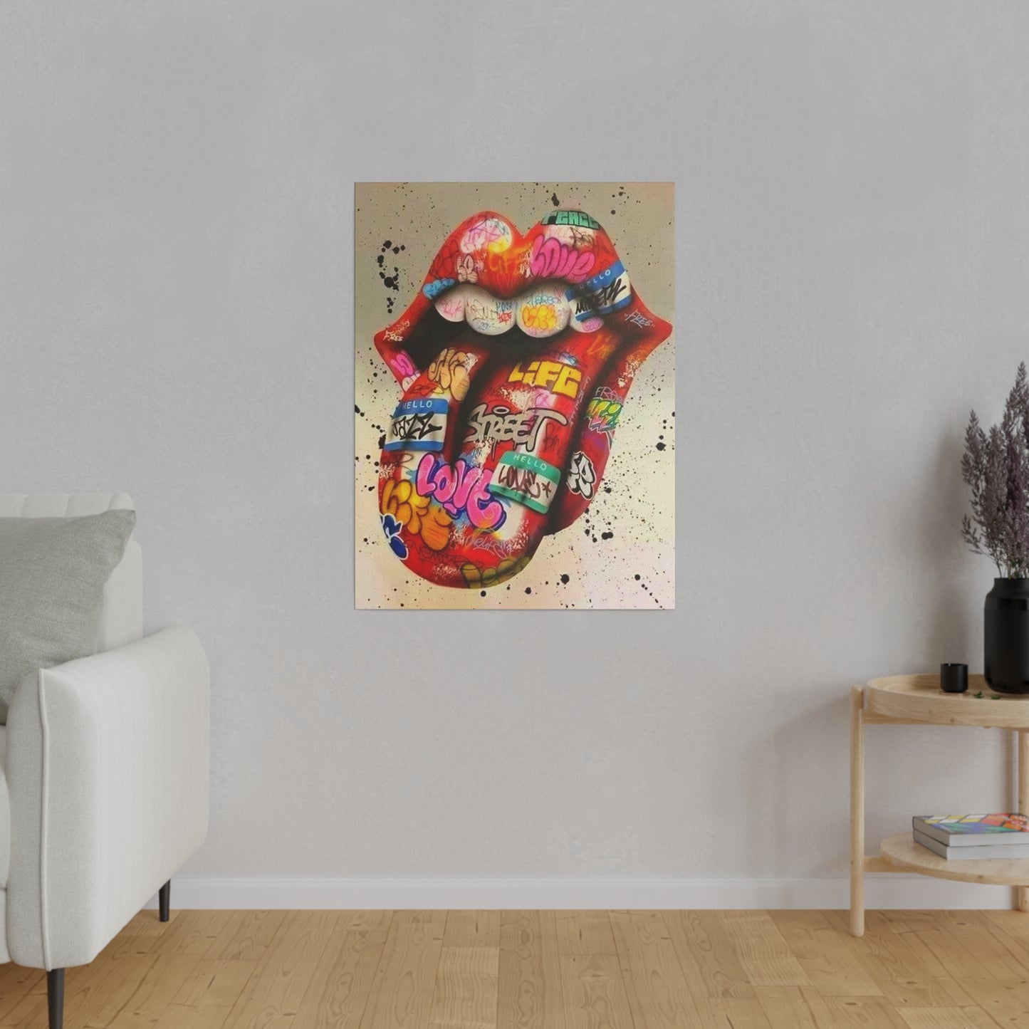 Rolling Stones Tongue Logo - Canvas