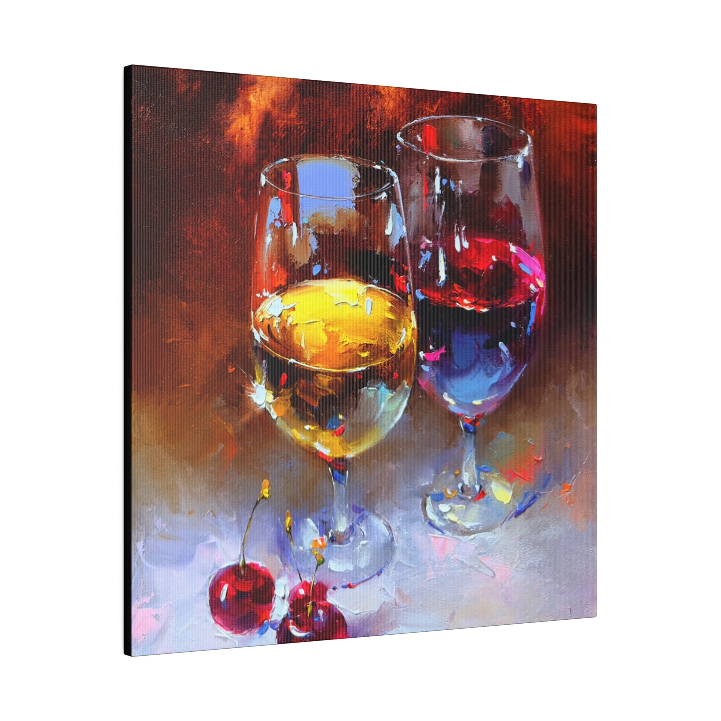 Cheers to Cherished Moments: White and Red Wine - Canvas