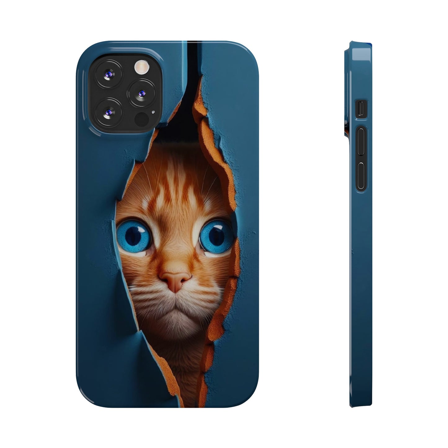 Curious Cat iPhone Cases: Peek-a-Boo Edition - Iphone 15, 14, 13, 12.